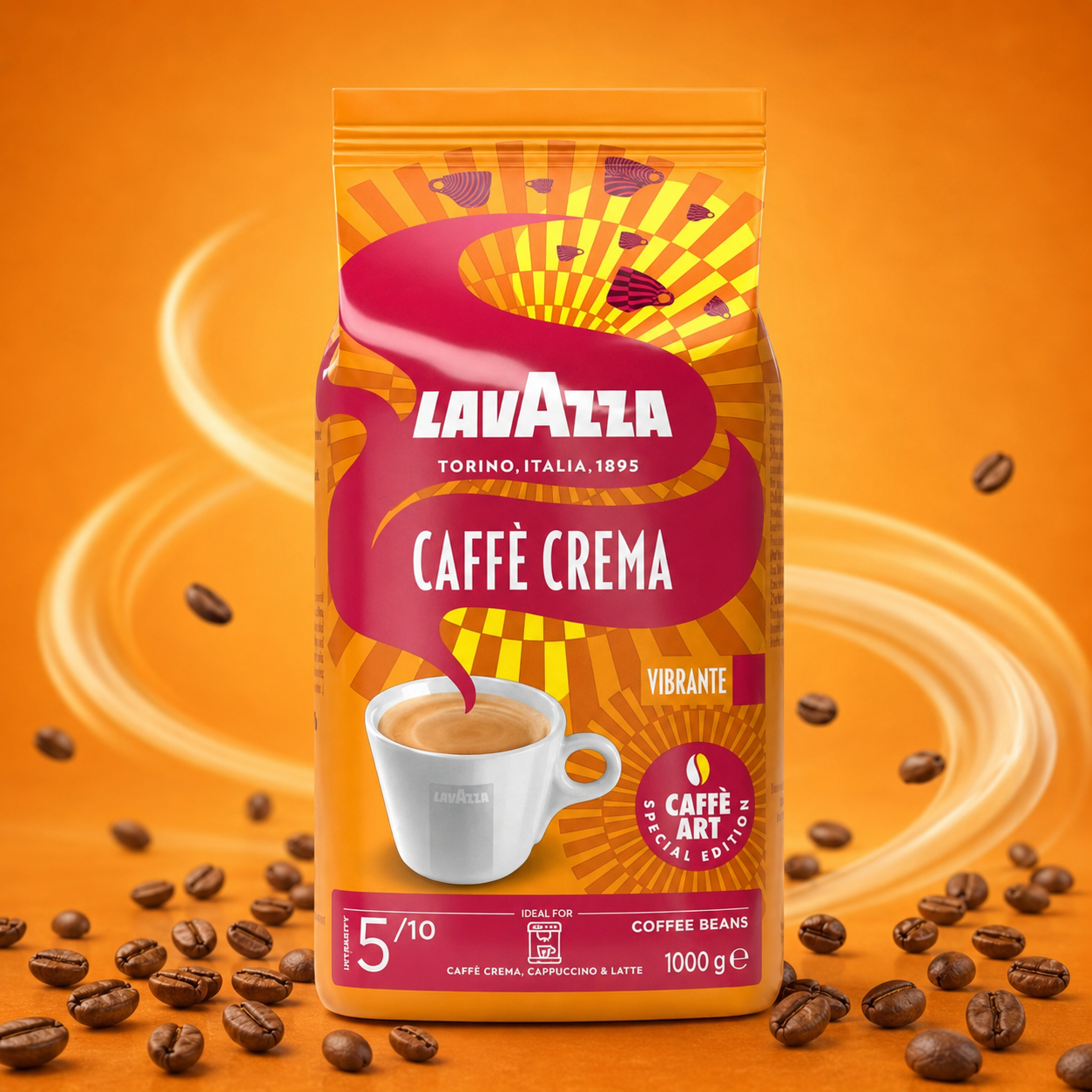 Lavazza Caffe Crema Vibrante Whole Coffee Beans (1 kg)