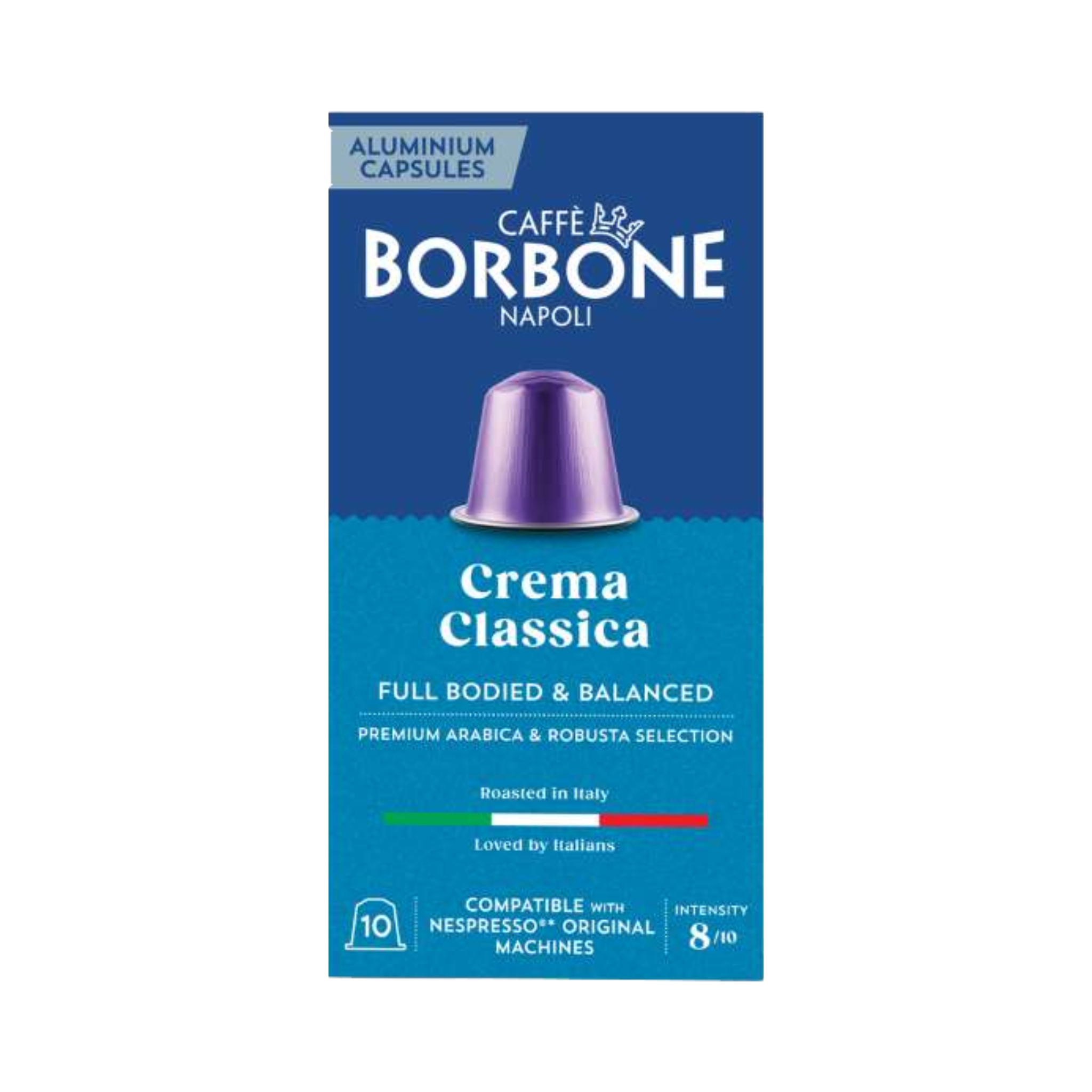 Caffè Borbone Crema Classica Nespresso Compatible Coffee Capsules Medium Roast 8/10 Italian Espresso for Cafés, Hospitality and Home