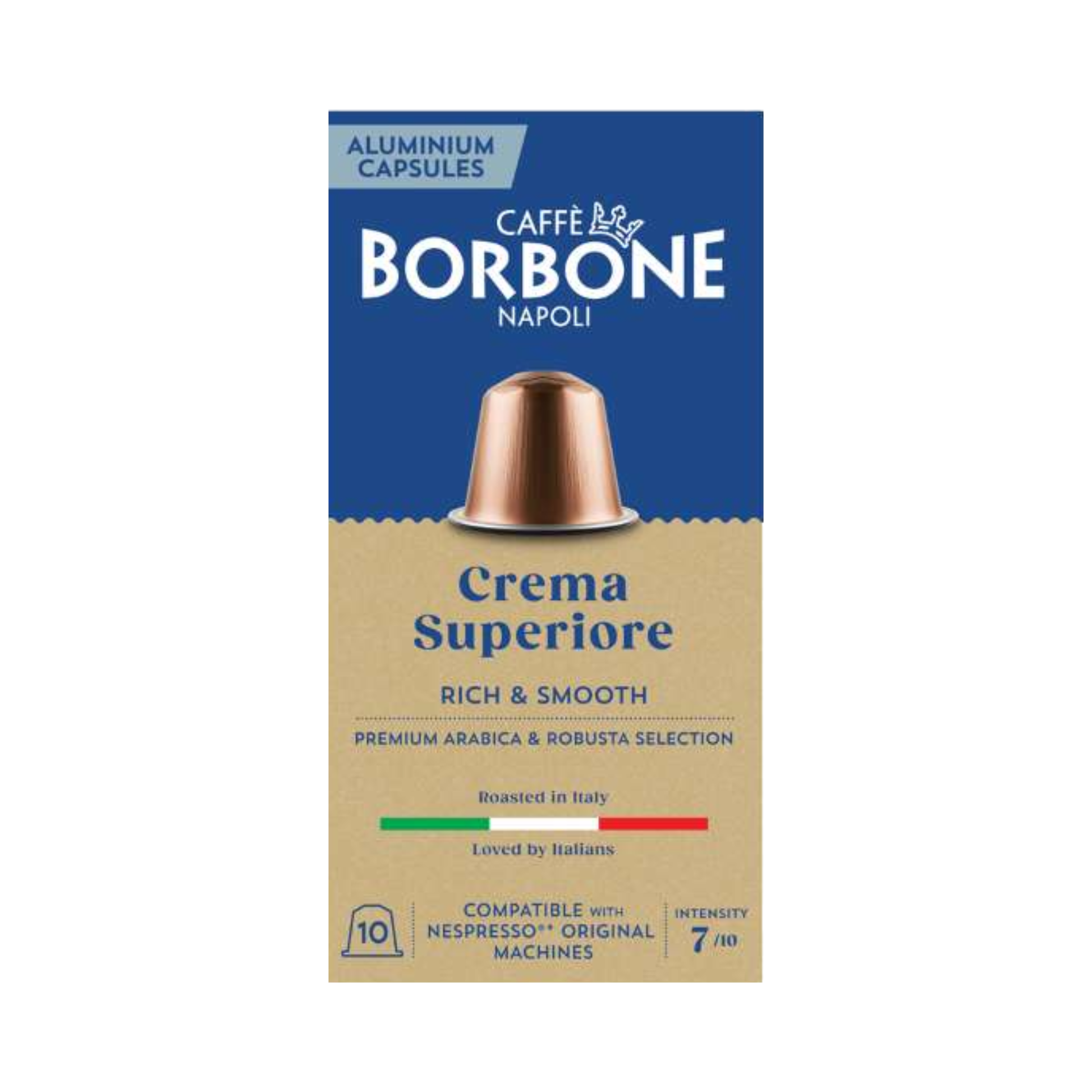 Caffè Borbone Crema Superiore Nespresso Compatible Coffee Capsules Medium Roast 7/10 Italian Espresso for Cafés and Offices