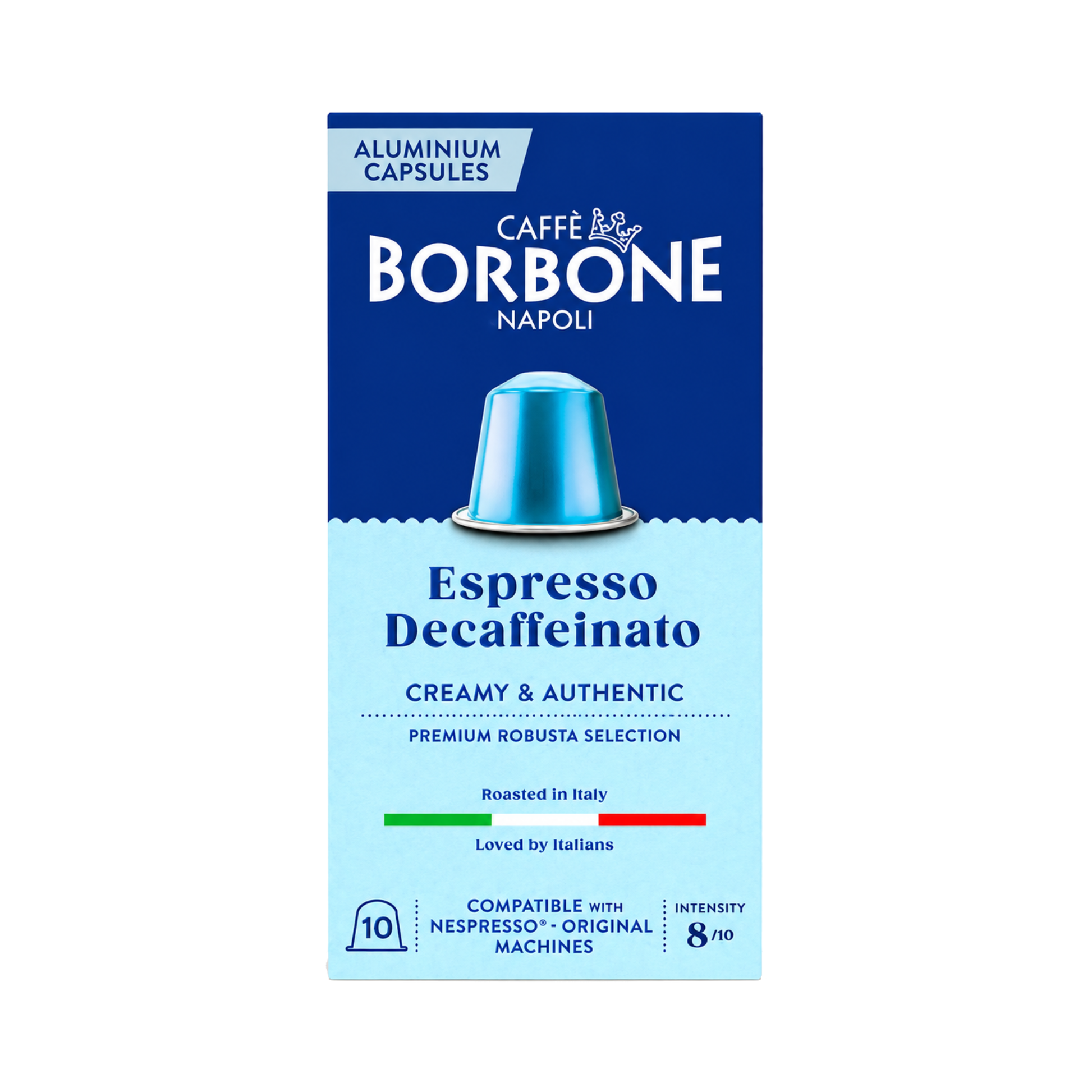 Caffè Borbone Espresso Decaffeinato Nespresso Compatible Coffee Capsules Medium Roast 8/10 for Cafés, Offices and Home
