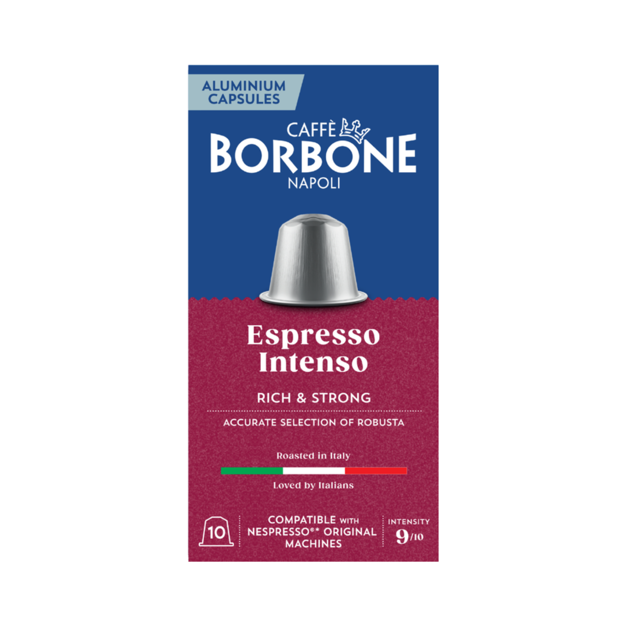 Caffè Borbone Espresso Intenso Nespresso Compatible Coffee Capsules Medium Roast 9/10 Italian Espresso for Cafés, Offices and Hospitality