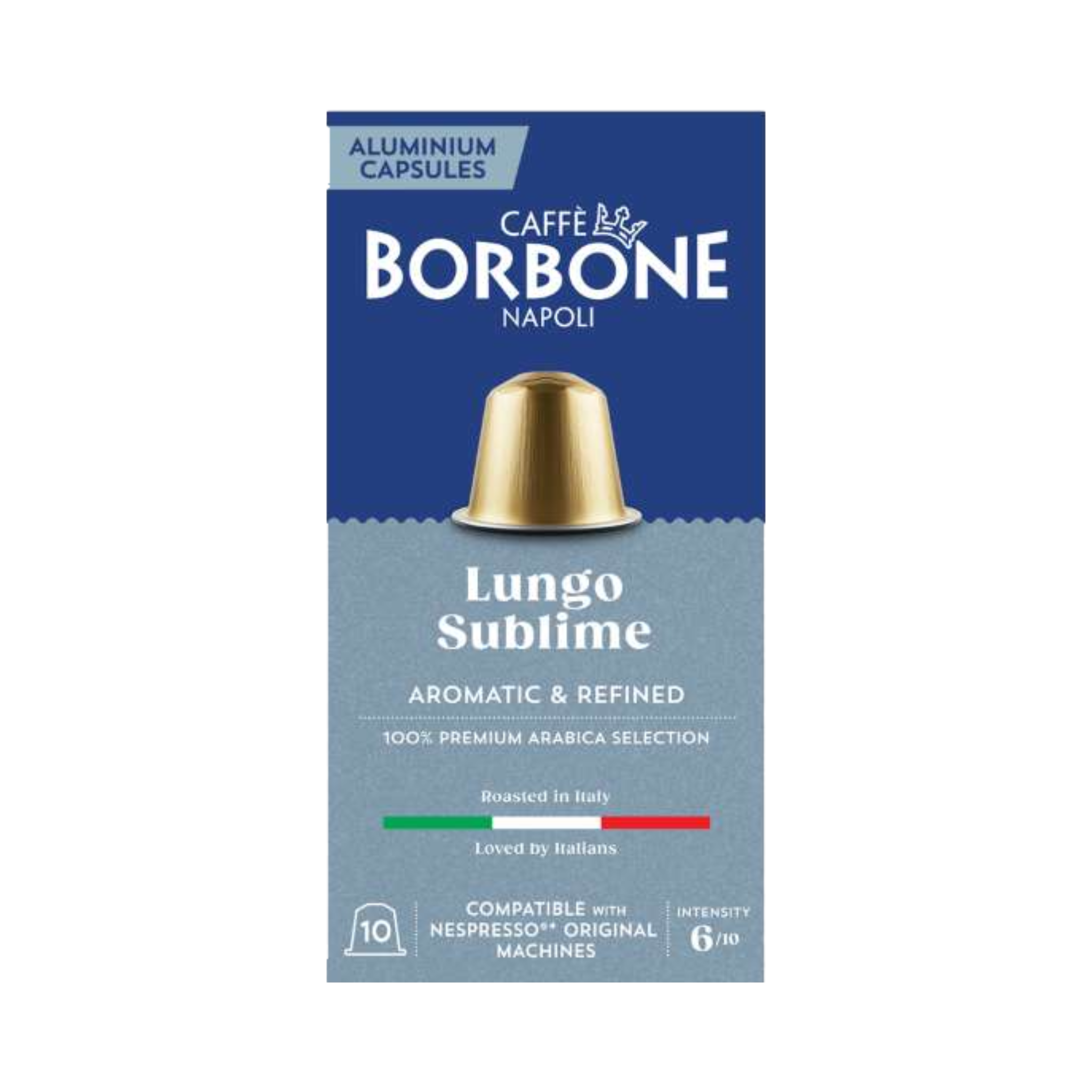 Caffè Borbone Lungo Sublime Nespresso Compatible Coffee Capsules Medium Roast 6/10 for Cafés, Offices and Home Coffee