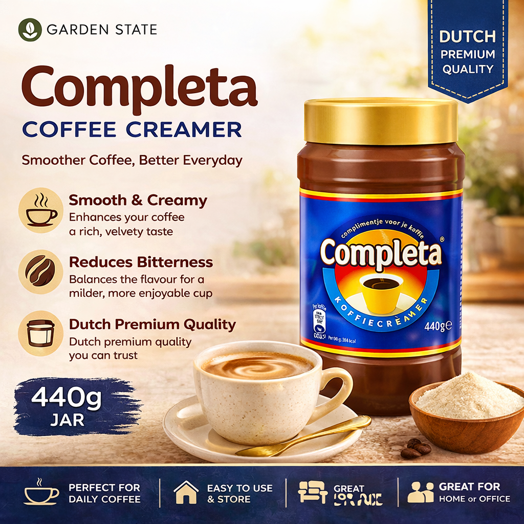 Friesche Vlag Completa coffee creamer 440g bulk pack for B2B use in offices hospitality and maritime supply smooth long shelf life non dairy creamer for consistent coffee service in Singapore