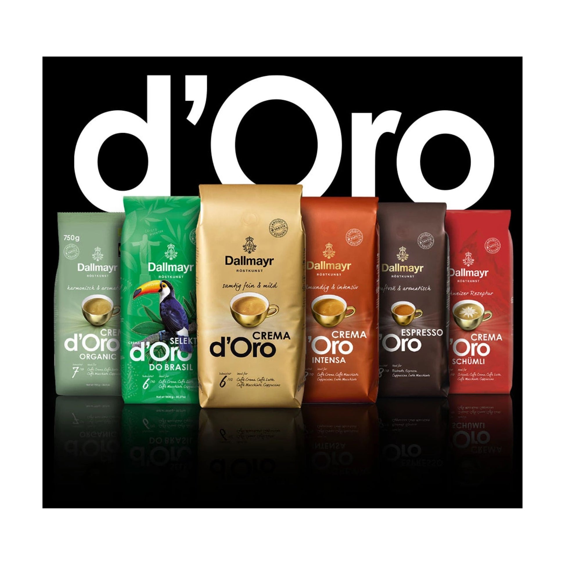 GardenState Dallmayr D'Oro Whole Coffee Beans collection. Authentic European Coffee.
