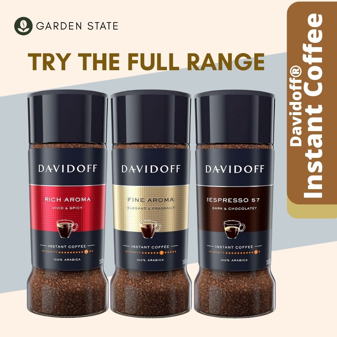 Garden State, Davidoff Instant Coffee in 200g glass jar, Rich Aroma Fine Aroma and Espresso 57. 100% Arabica Beans.