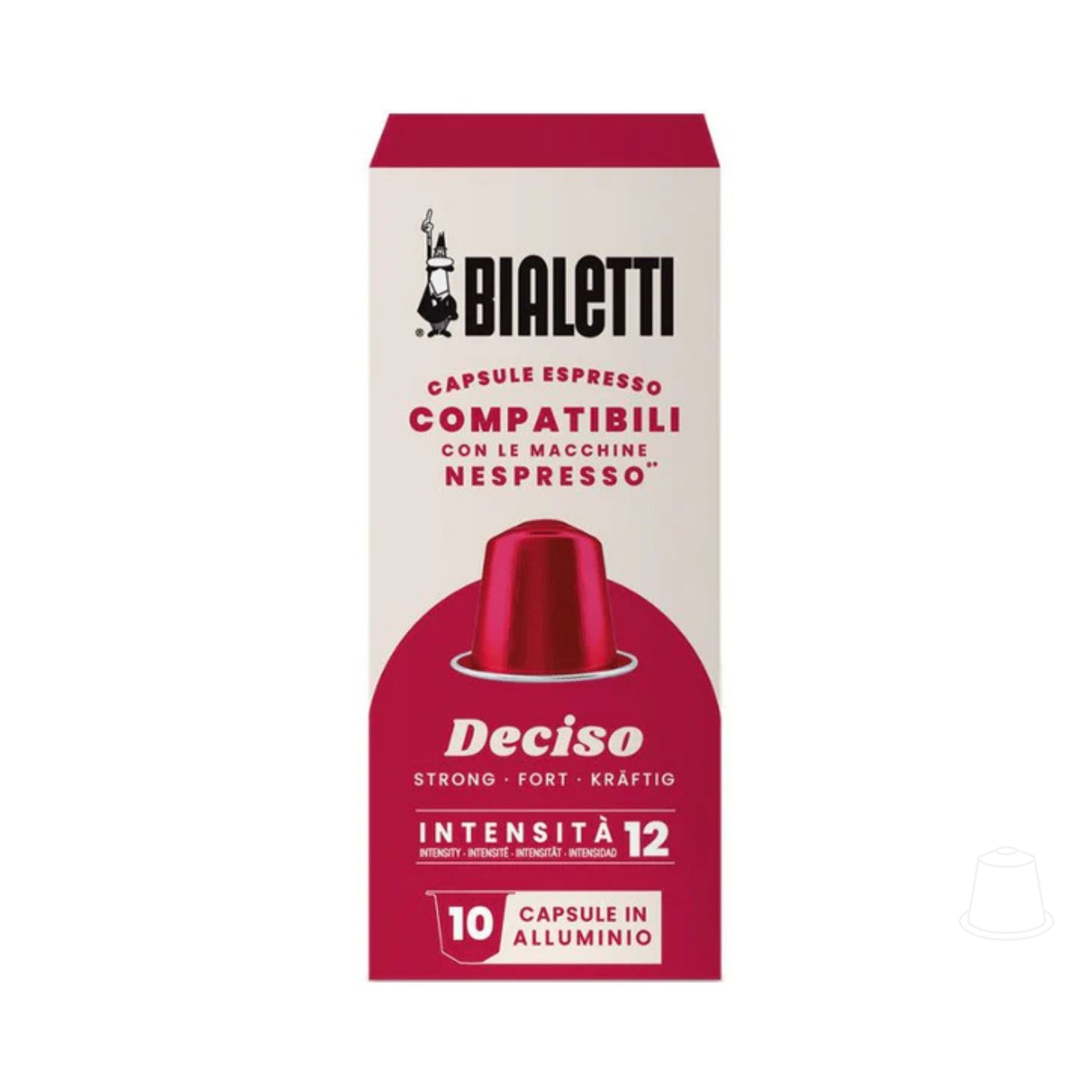 Bialetti Deciso Nespresso compatible coffee capsules 10 pack strong robusta espresso for offices horeca and maritime supply Singapore Garden State