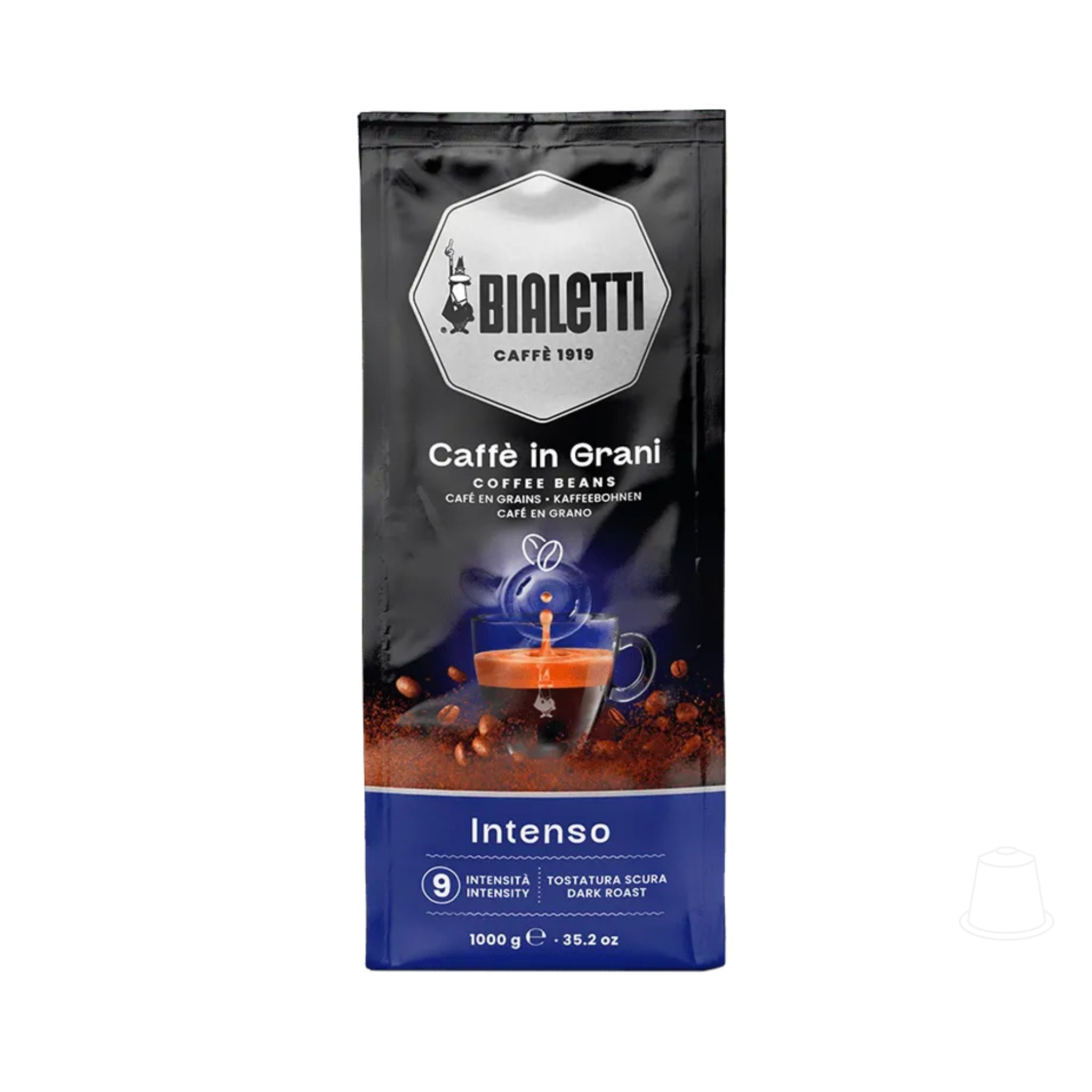 bialetti intenso whole coffee beans 1kg bag strong espresso medium dark roast arabica robusta blend for automatic coffee machines singapore