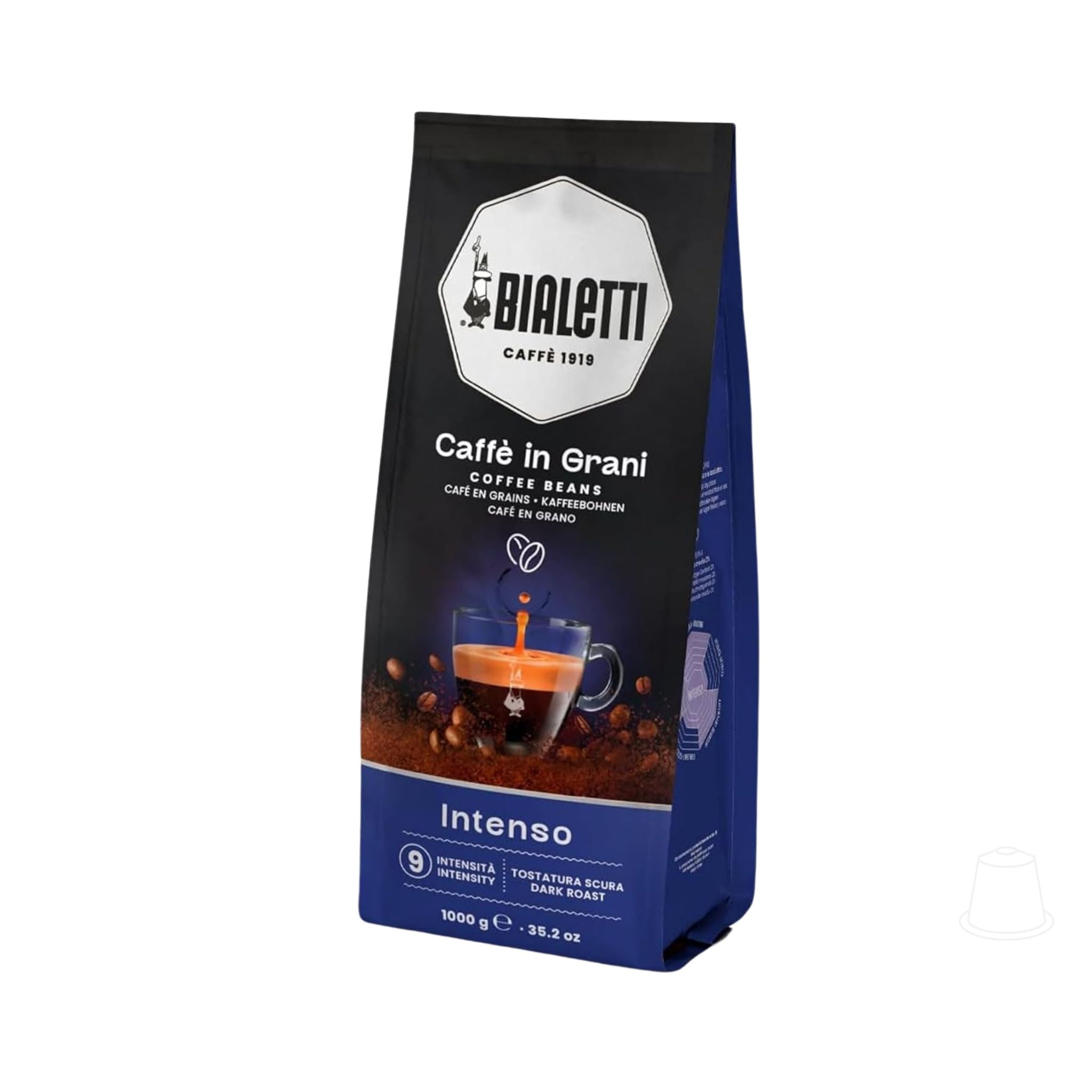 bialetti intenso whole coffee beans 1kg bag strong espresso medium dark roast arabica robusta blend for automatic coffee machines singapore