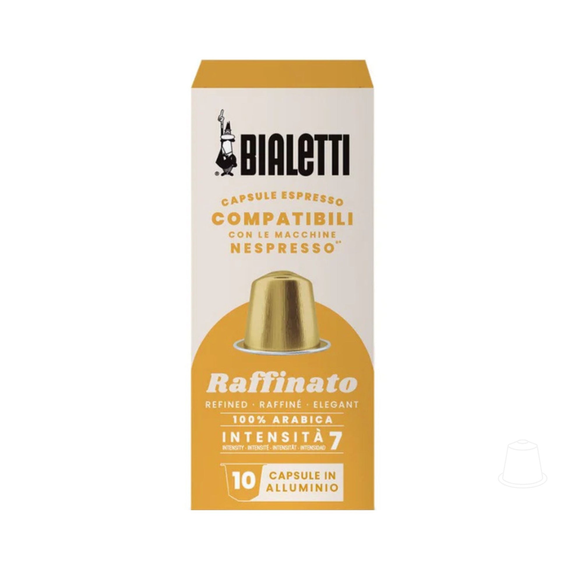 Bialetti Raffinato coffee capsules 10 pack Nespresso compatible smooth chocolate fruity notes medium roast Garden State Singapore B2B coffee supply