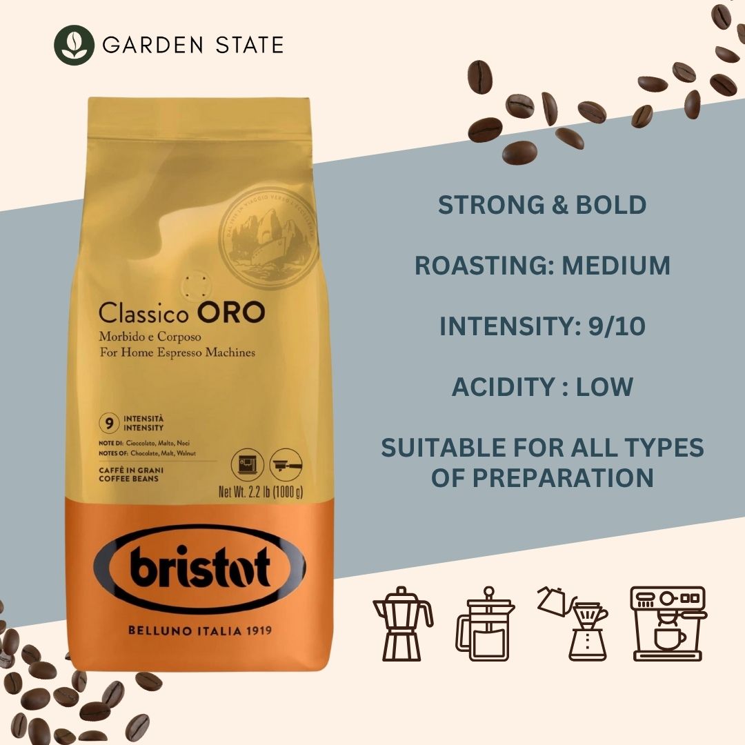 Bristot Classico Oro Whole Coffee Beans (1 kg)