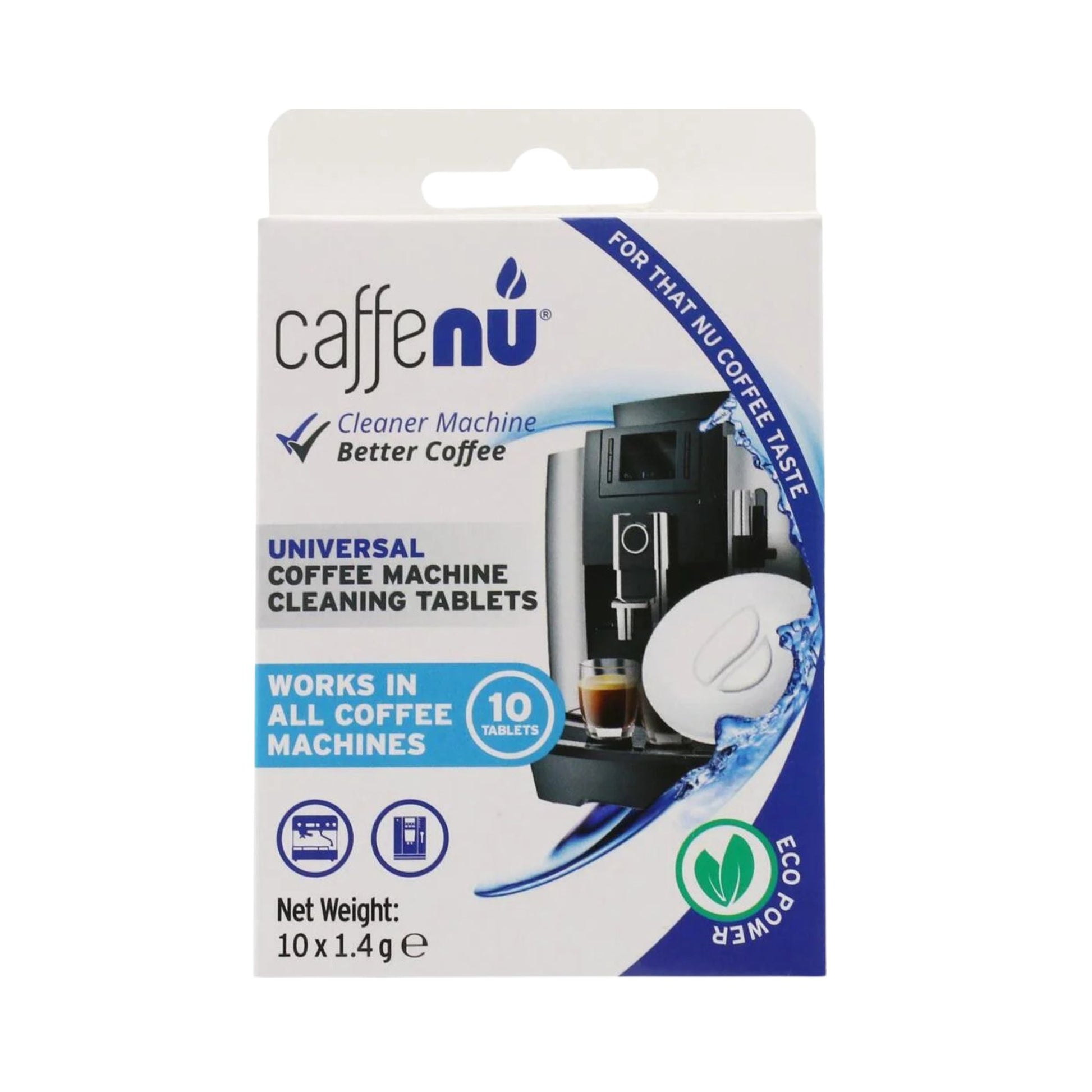 gardenstate Caffenu Coffee Machine Cleaning Tablets (100) for commercial espresso, bean-to-cup, and filter brewers — fast-dissolving, eco-friendly formula removes oils and residue