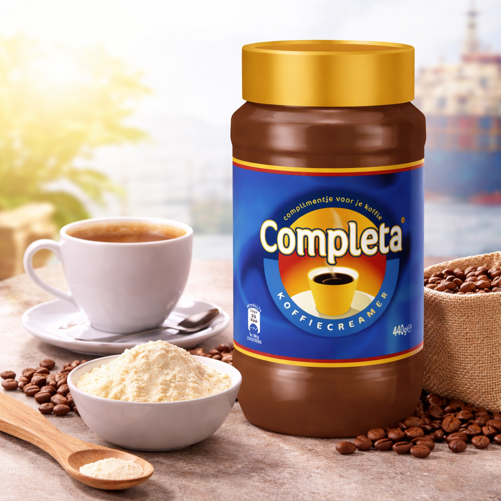 Friesche Vlag Completa coffee creamer 440g bulk pack for B2B use in offices hospitality and maritime supply smooth long shelf life non dairy creamer for consistent coffee service in Singapore