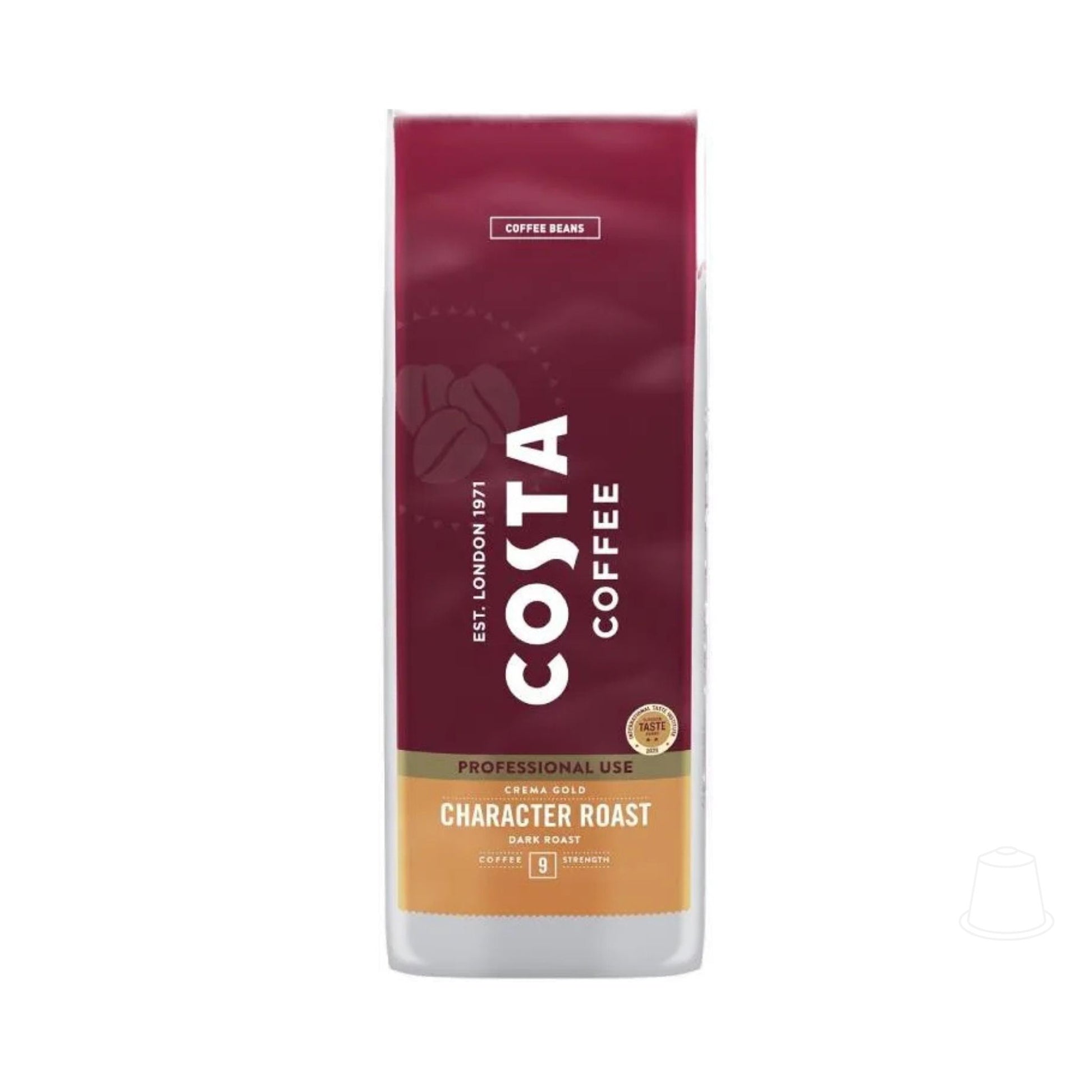 Costa Coffee Professional Crema Gold Dark Roast whole beans 1kg bag for espresso with rich crema and low acidity