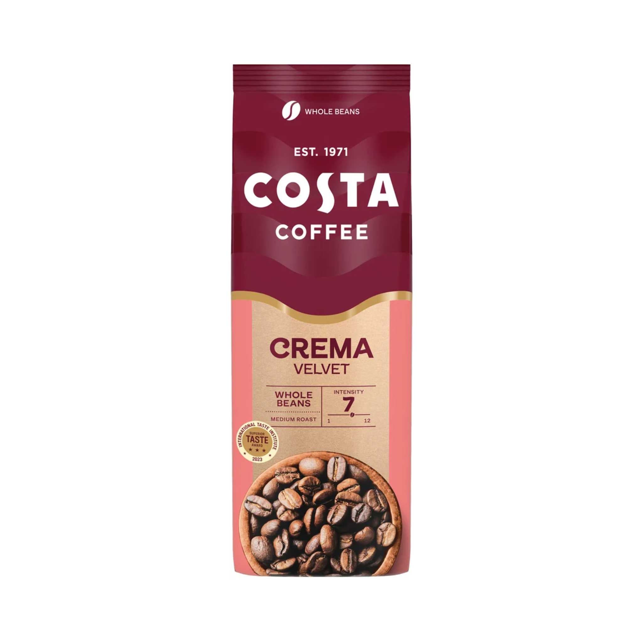 Garden State, Costa Coffee Crema Velvet Whole coffee beans  1kg bag. Wholesale supply Singapore.