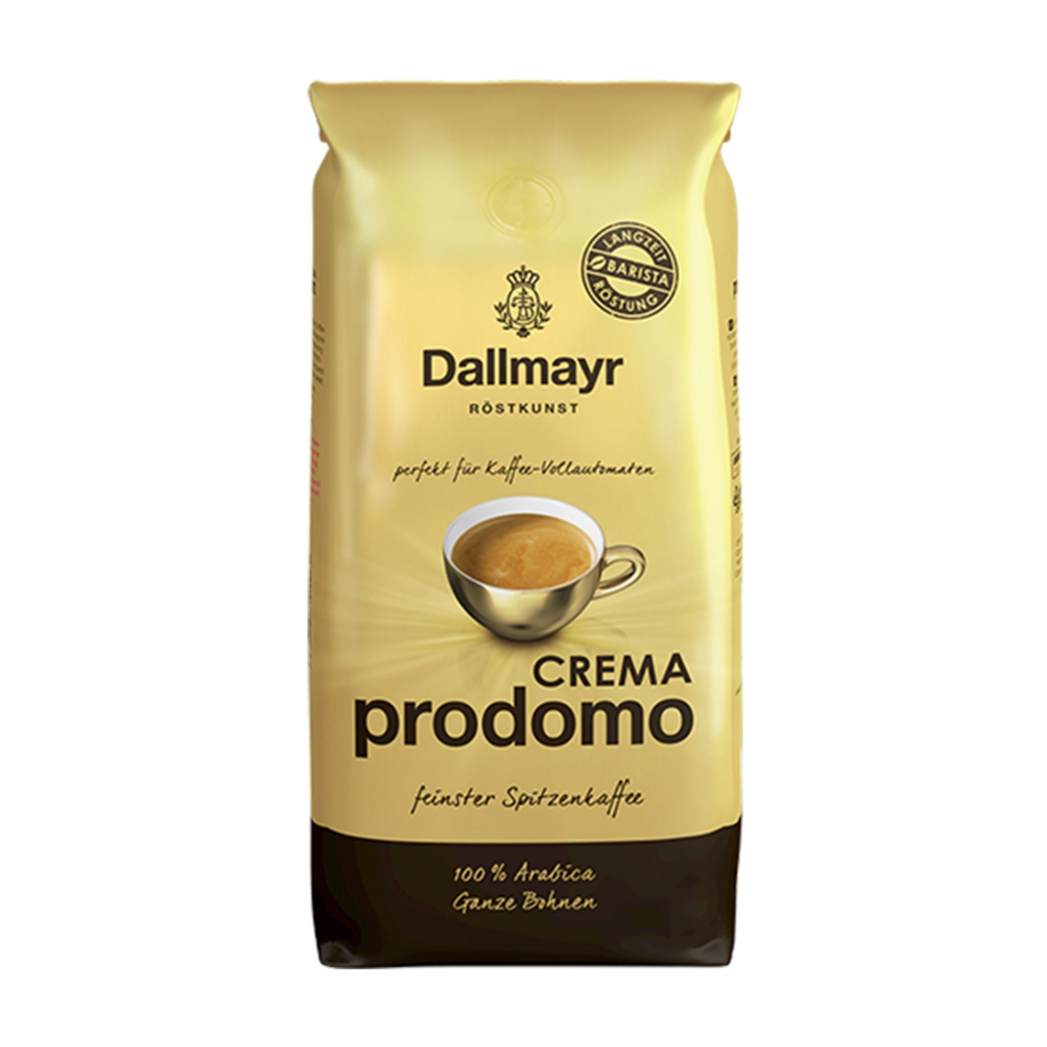 GardenState, Dallmayr Crema Prodomo 1KG whole bean coffee – 100% Arabica blend, low acidity, medium roast, ideal for fully automatic coffee machines, roasted in Germany.