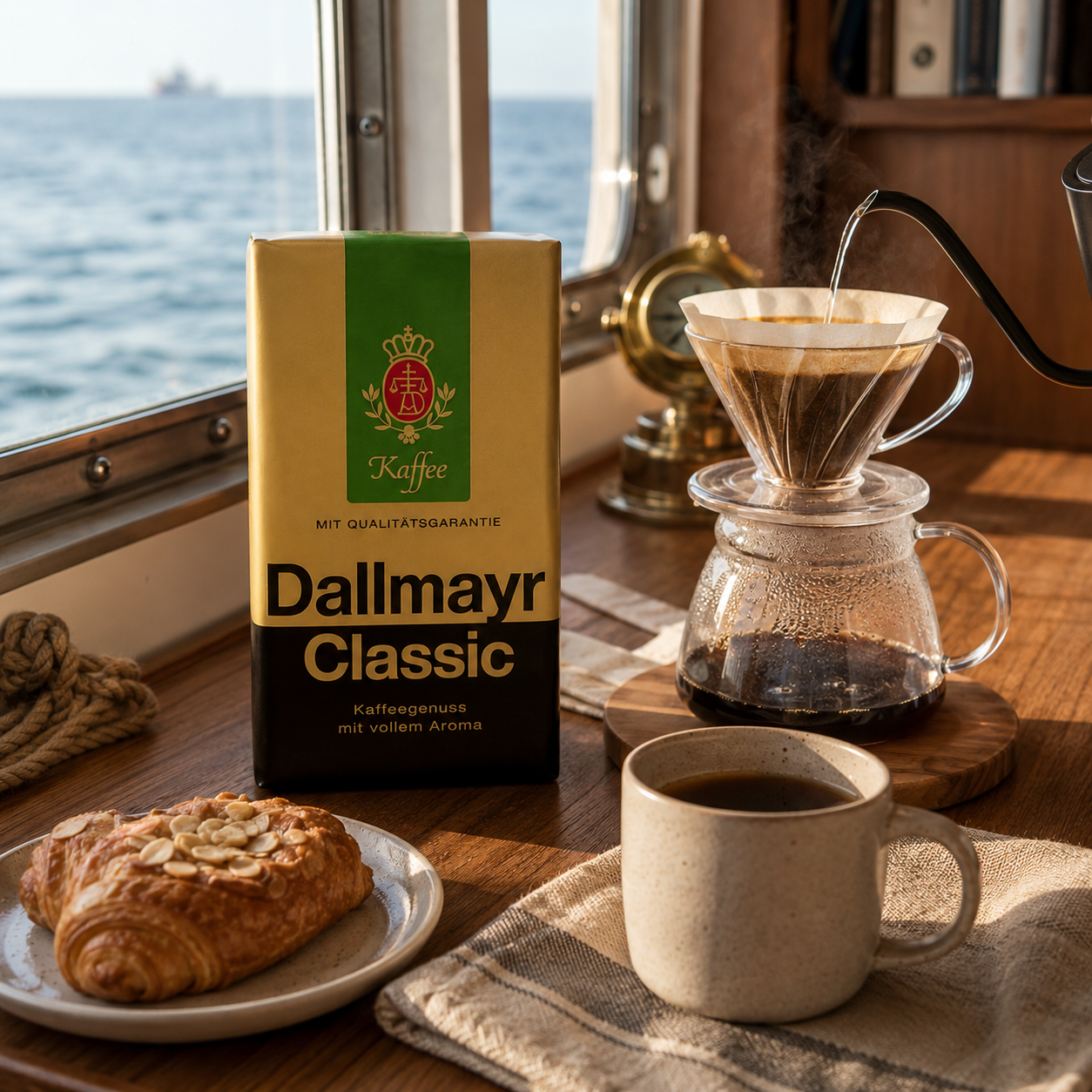 GardenState, Dallmayr Classic Ground Coffee 500g. Smooth, mild blend of Arabica and Robusta. Ideal for professional brewing bulk supply for maritime industry.