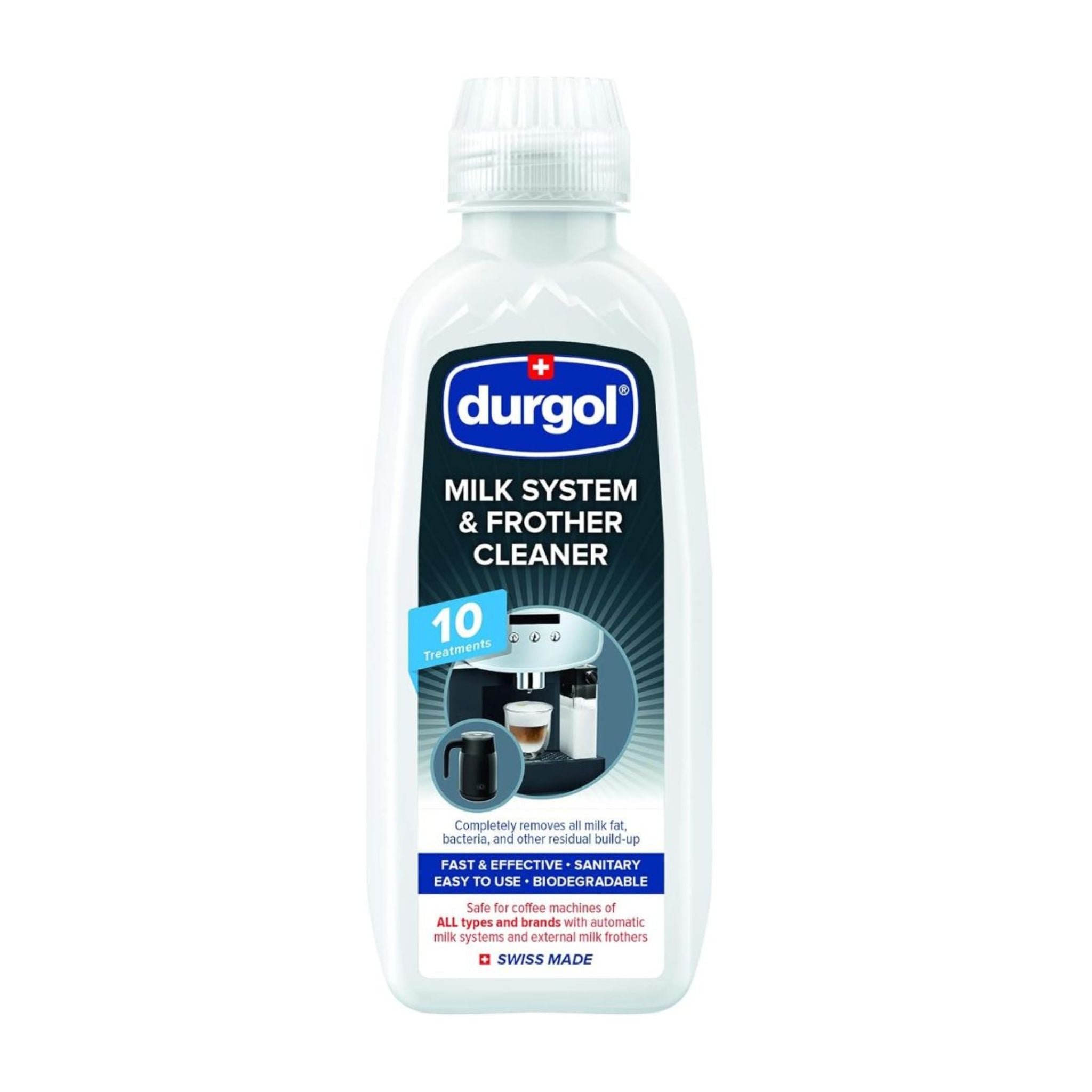 GardenState. Durgol Swiss Milk System and Frother Cleaner – 500ml. Professional-Grade Cleaner for All Coffee Machines, Frothers (Fully and Semi-Automatic coffee machines)