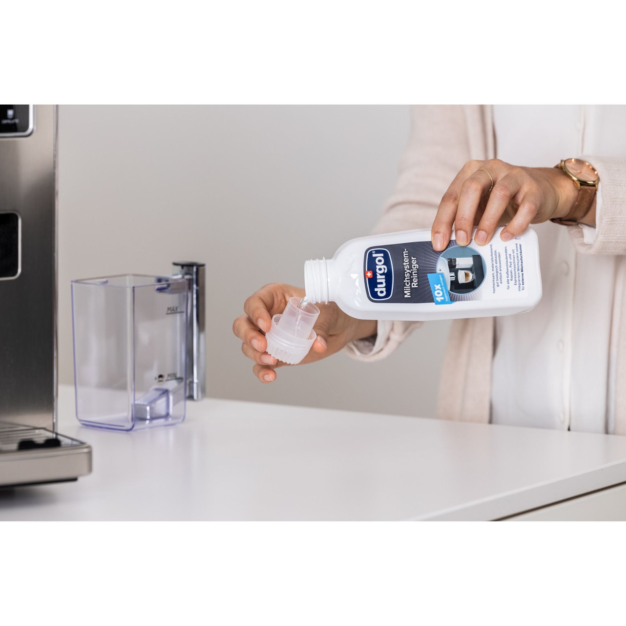 GardenState. Durgol Swiss Milk System and Frother Cleaner – 500ml. Professional-Grade Cleaner for All Coffee Machines, Frothers (Fully and Semi-Automatic coffee machines)