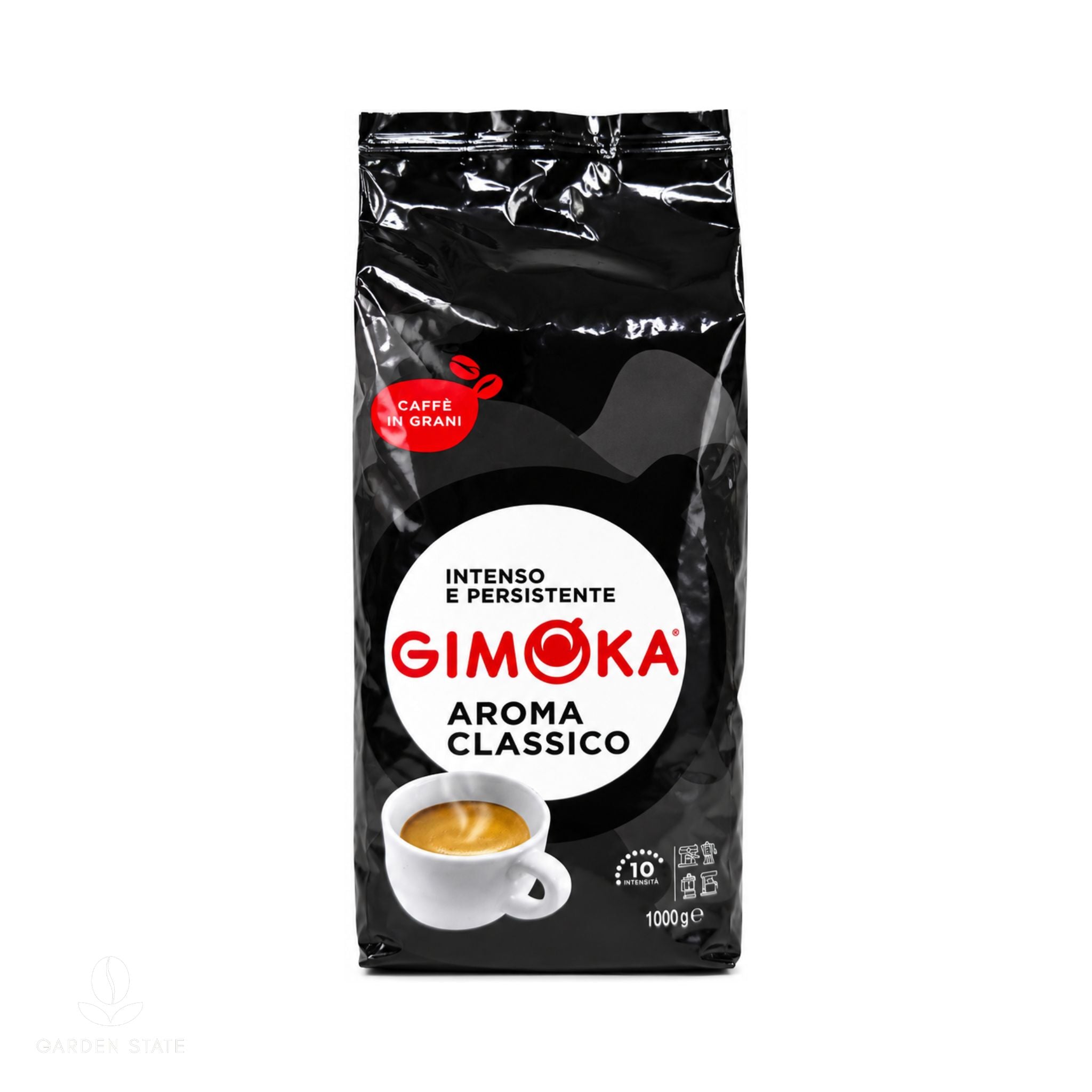 gardenstate Gimoka Aroma Classico whole coffee beans 1kg medium dark roast Italian coffee blend for offices cafes restaurants hotels and workplace coffee service with low acidity and milk chocolate spice notes