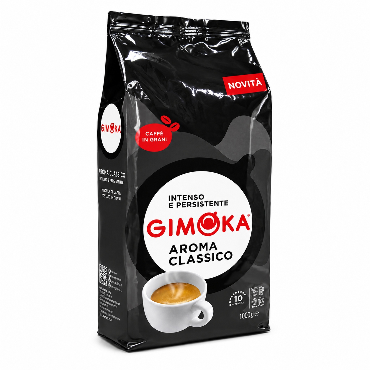 gardenstate Gimoka Aroma Classico whole coffee beans 1kg medium dark roast Italian coffee blend for offices cafes restaurants hotels and workplace coffee service with low acidity and milk chocolate spice notes