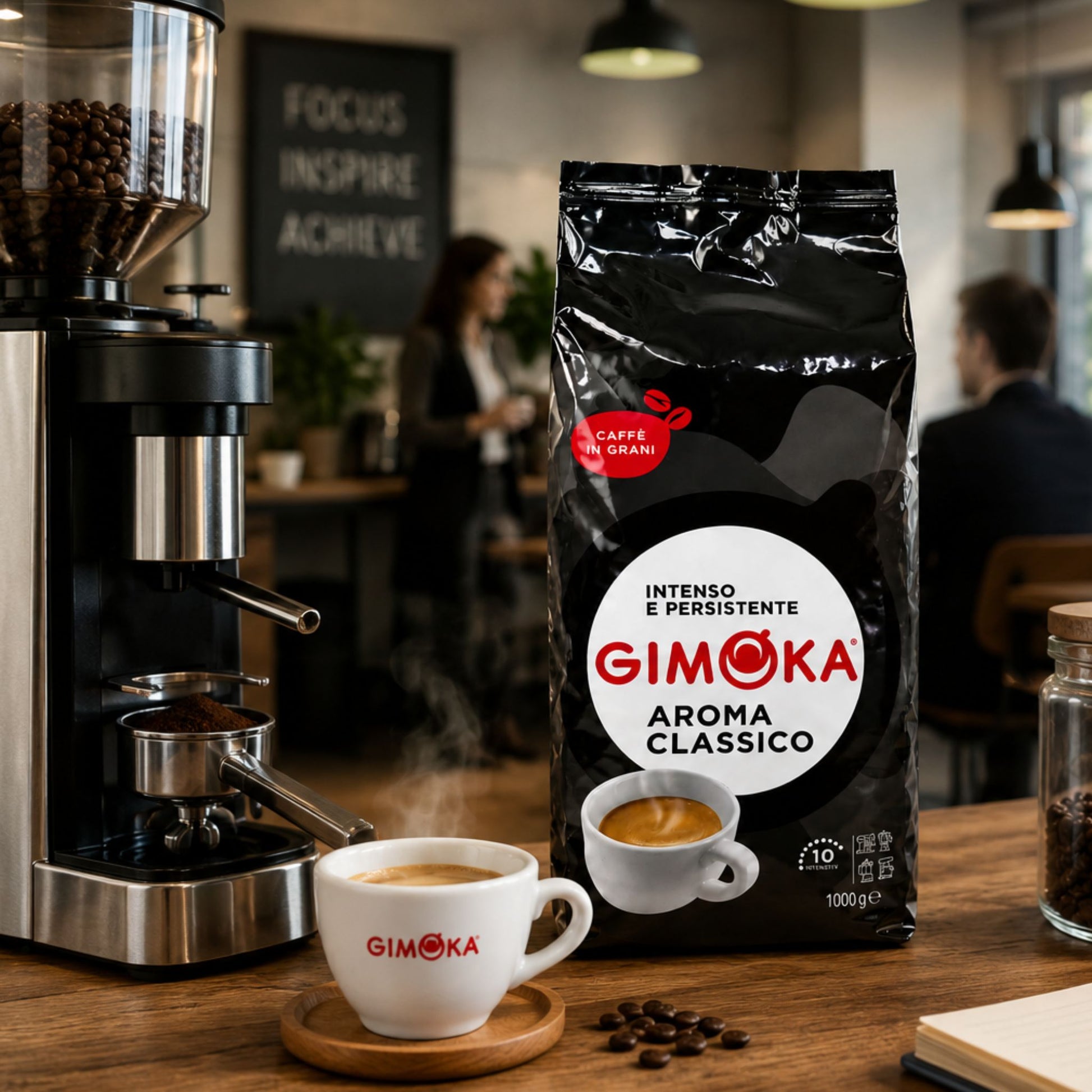 gardenstate Gimoka Aroma Classico whole coffee beans 1kg medium dark roast Italian coffee blend for offices cafes restaurants hotels and workplace coffee service with low acidity and milk chocolate spice notes