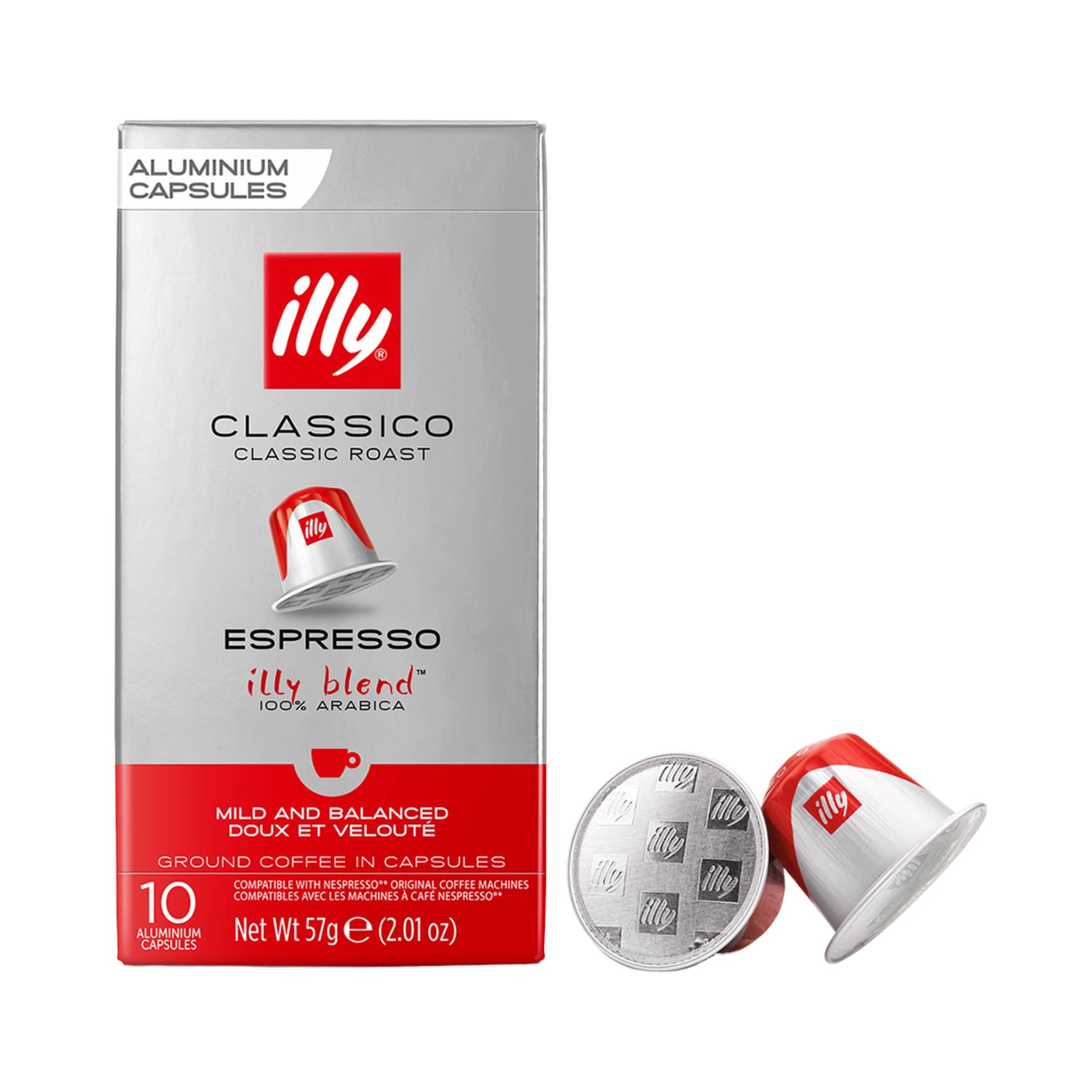 GardenState, Illy Classico Nespresso-compatible coffee capsules pack of 10 – smooth medium roast with notes of caramel, jasmine, and orange blossom. Ideal for office or horeca use.