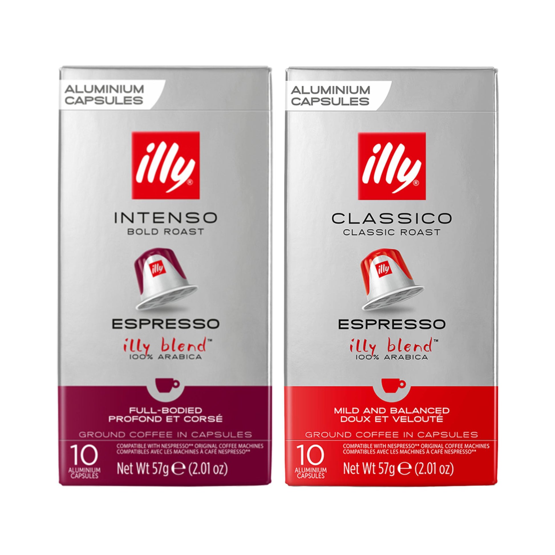 GardenState, b2b coffee supplier,  Illy Classico and Intenso Nespresso-compatible coffee capsules pack of 10. Ideal for office or horeca use.