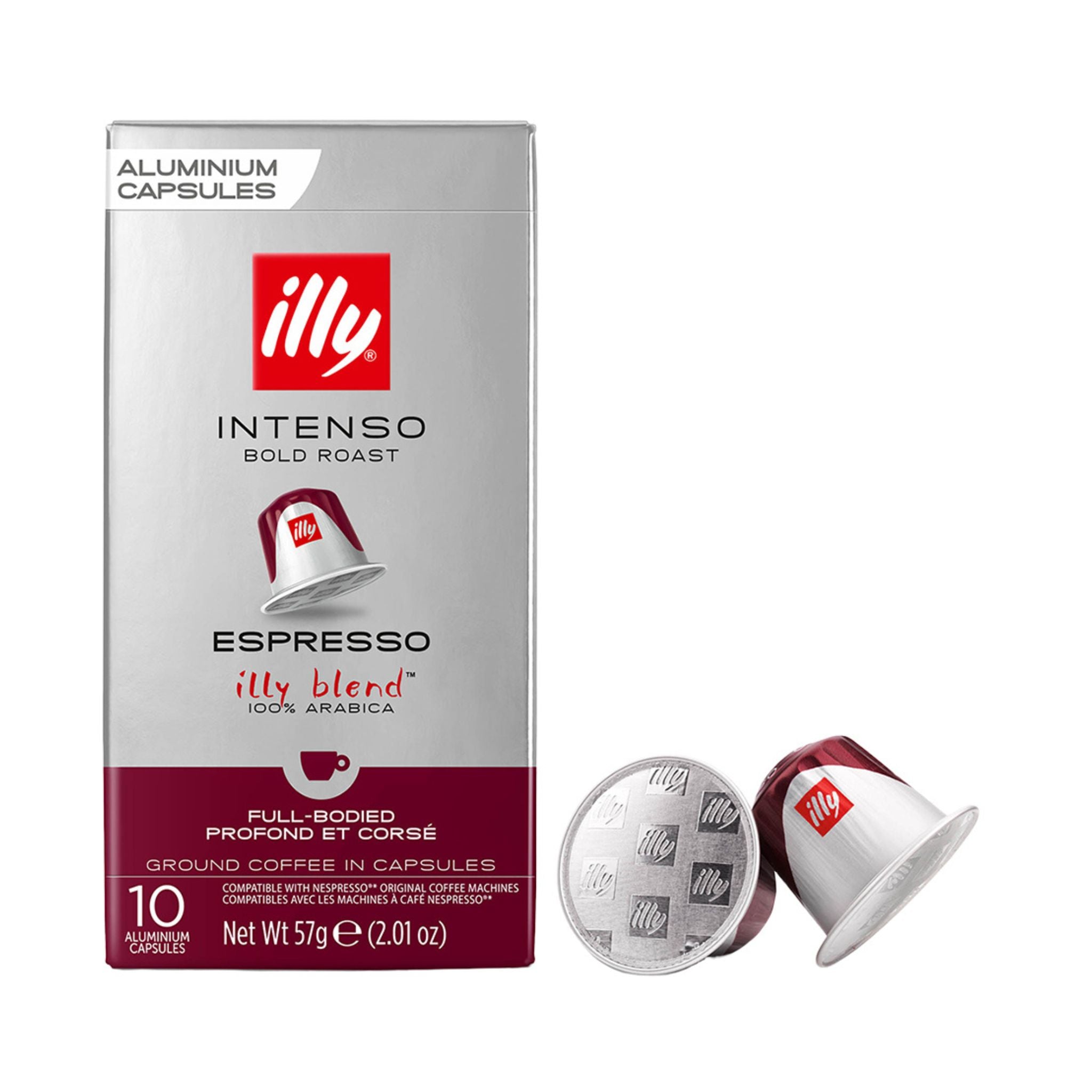 GardenState, Illy Intenso Nespresso-compatible coffee capsules pack of 10 – bold dark roast with cocoa and dried fruit notes. Perfect for strong espresso lovers in professional settings.