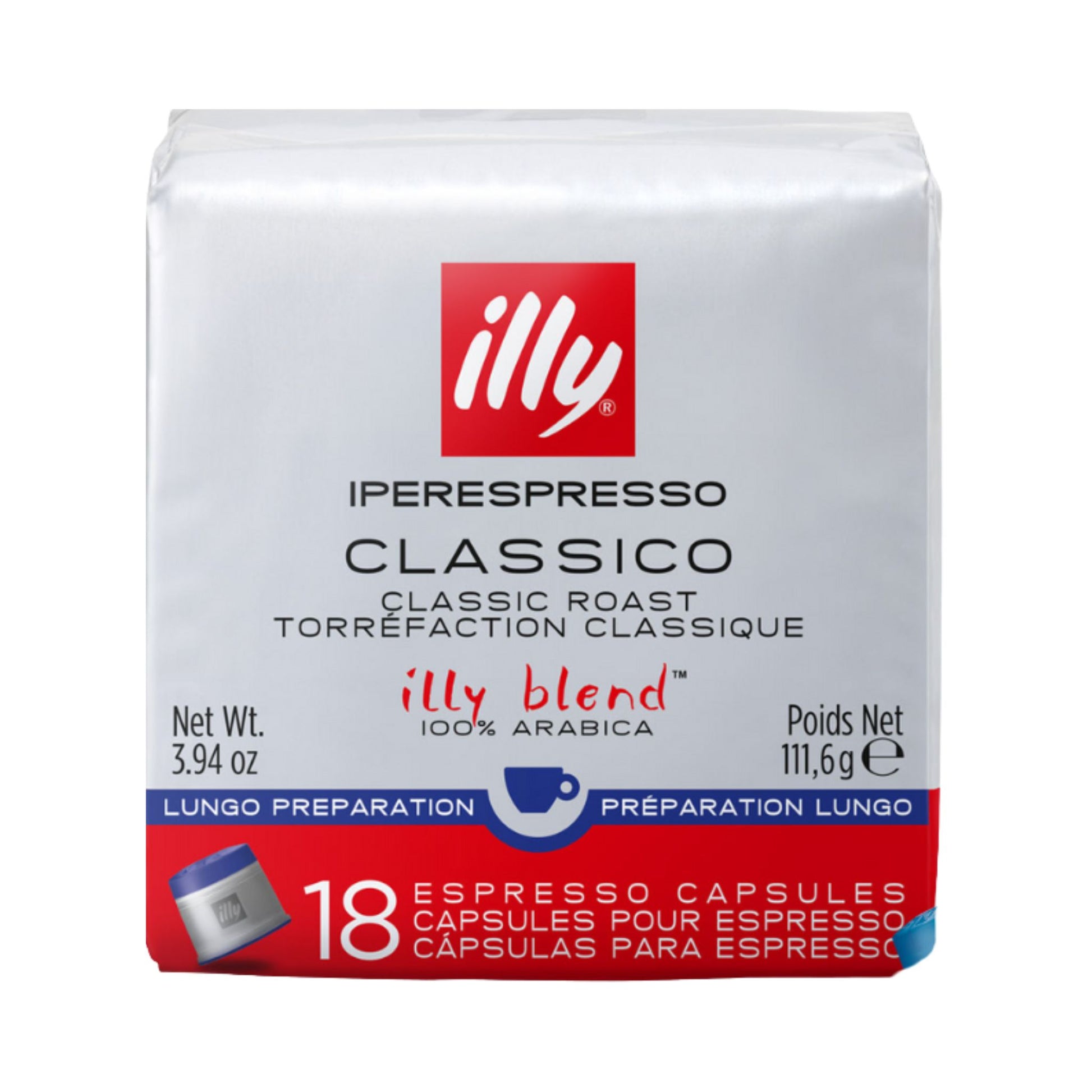 GardenState, Illy Iperespresso Classico Lungo Capsules Medium Roast – 18 pack. Smooth lungo coffee with caramel, jasmine, and orange blossom notes. Compatible with illy iperEspresso machines.