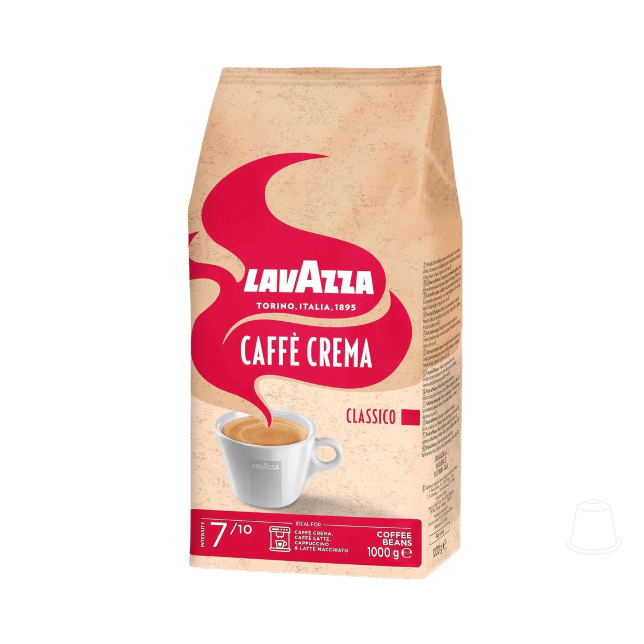 Garden State, b2b coffee supplier in Singapore, Lavazza Caffe Crema Classico whole coffee beans, 1 kg. Intensity 7/10. Perfect for office, business, ship chandlers, institutions and medical offices. 