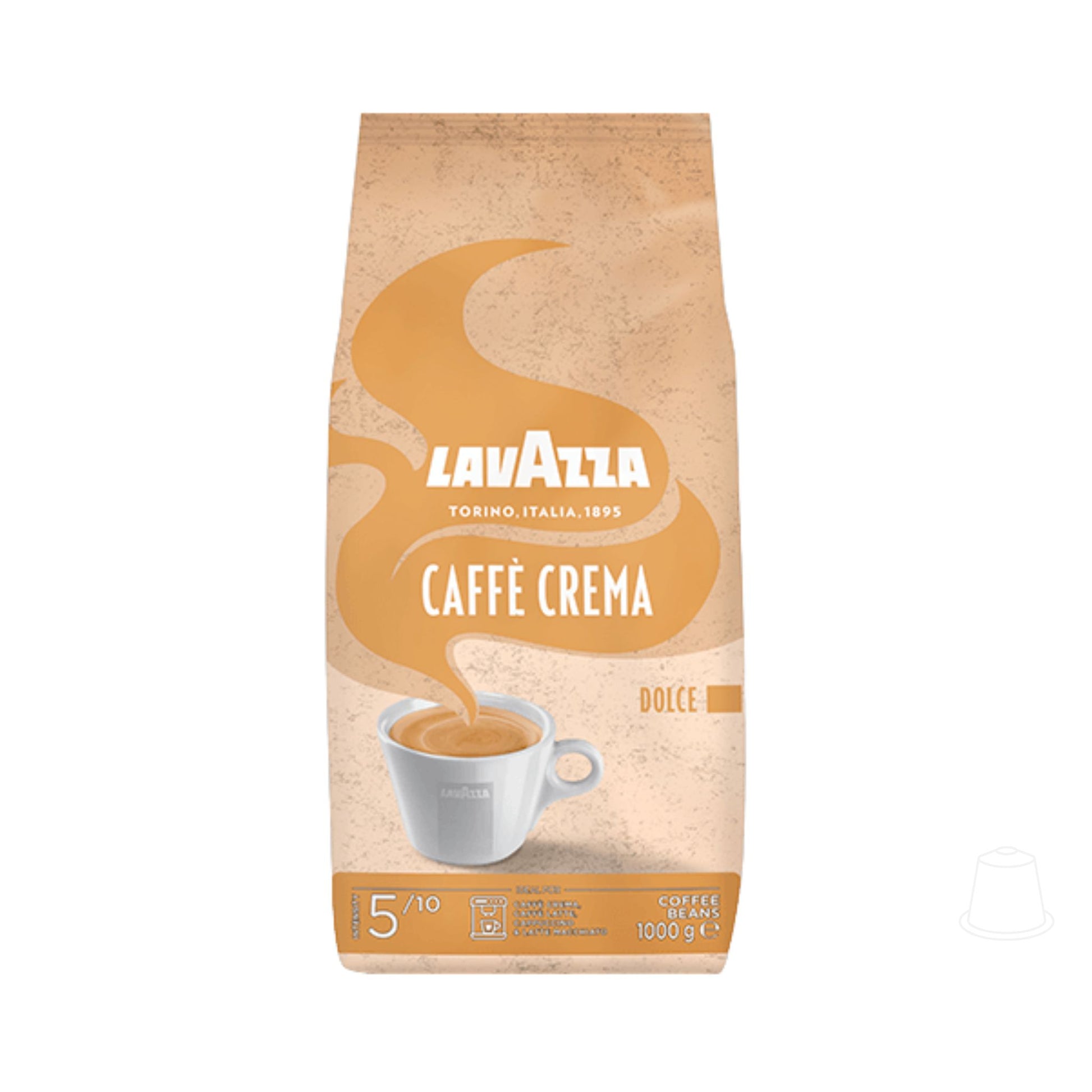 Garden State b2b coffee supplier Singapore, Lavazza Caffe Crema Dolce, 1 kg. Intensity 5/10