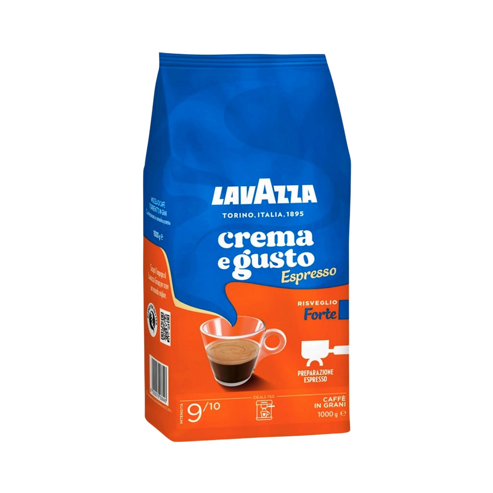 GardenState, Lavazza Crema e Aroma Espresso Forte 1kg – Dark roast whole coffee beans with bold flavor, intense aroma, and rich crema. Ideal for espresso machines in cafés or offices.