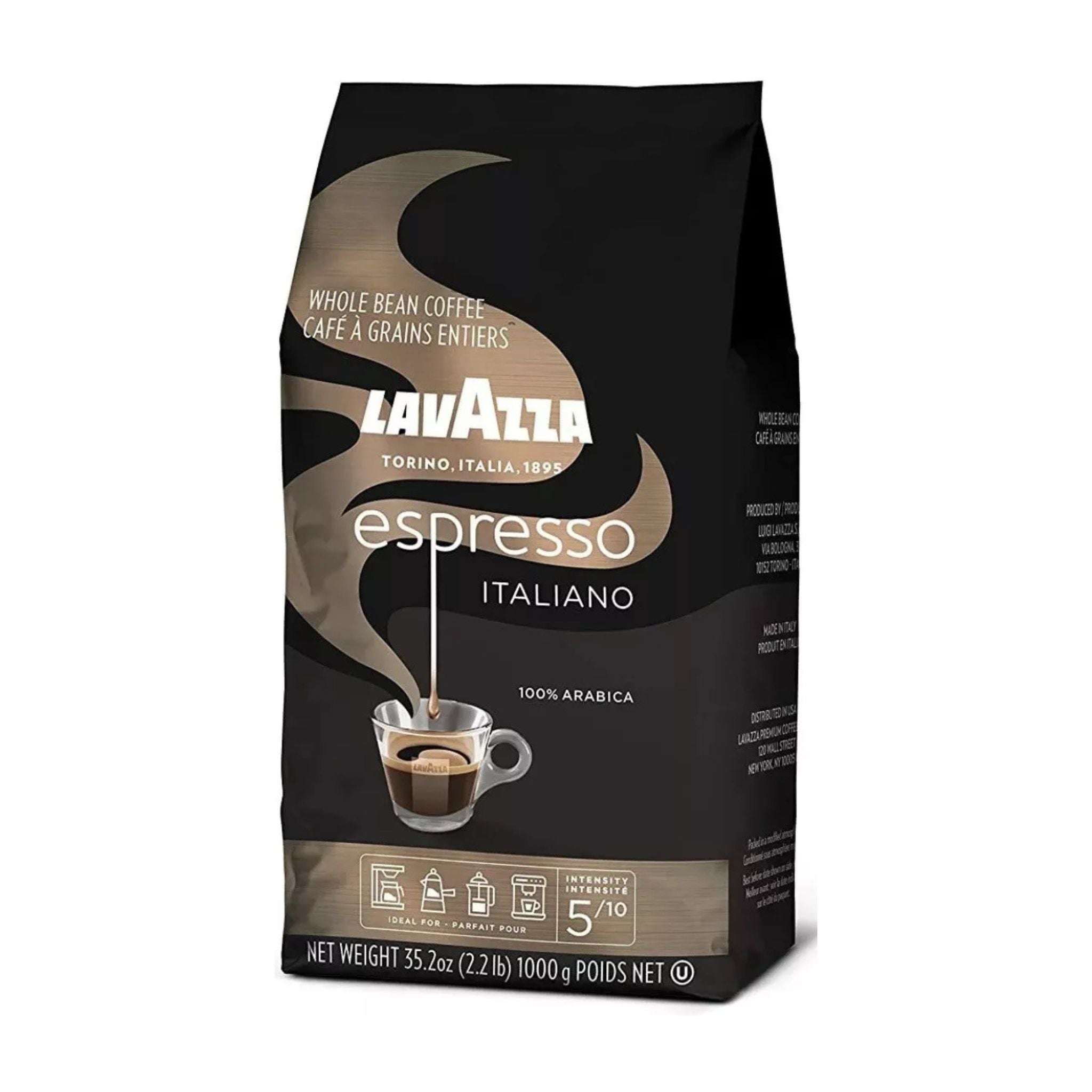 GardenState, Lavazza Espresso Italiano Classico 1kg – Light roast 100% Arabica coffee beans with floral and fruity notes. Perfect for espresso, cappuccino, or latte in cafés or offices.