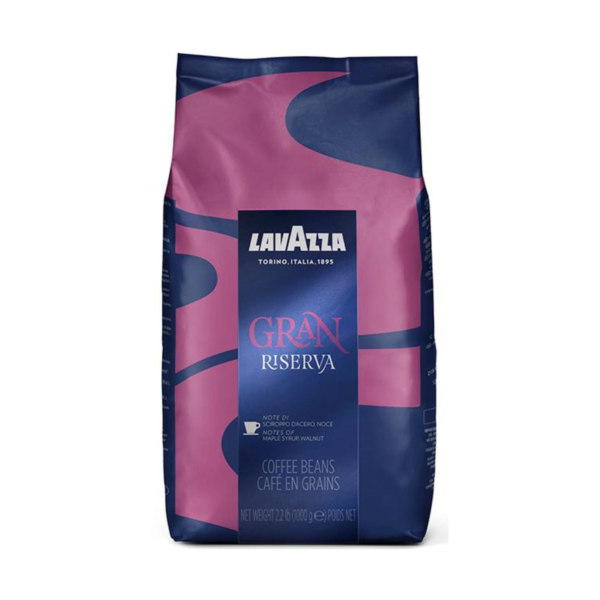 GardenState,Lavazza Gran Riserva (1KG) – Dark roast (6/10 intensity) with 80% Arabica & 20% Robusta. Notes of maple syrup & walnut. Ideal for espresso & professional use. Roasted in Italy, nut-free, perfect for cafés, offices & restaurants.