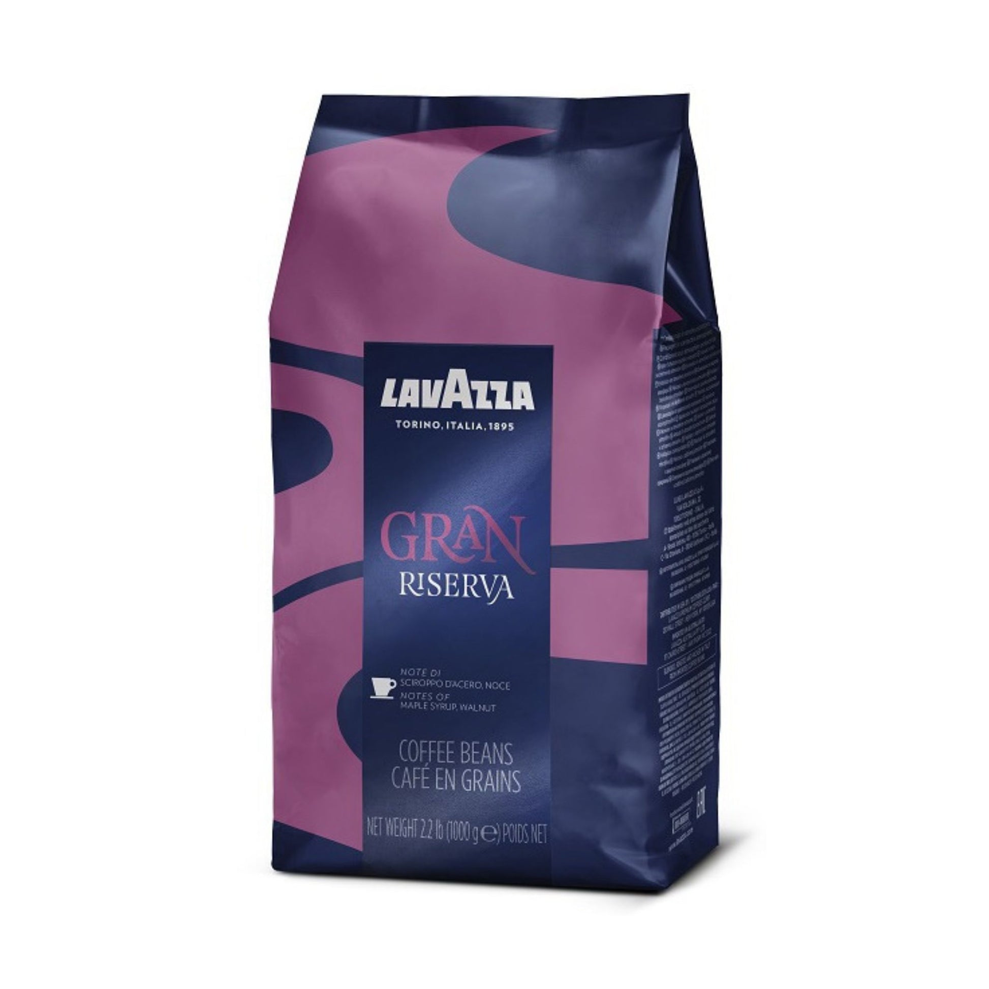 GardenState,Lavazza Gran Riserva (1KG) – Dark roast (6/10 intensity) with 80% Arabica & 20% Robusta. Notes of maple syrup & walnut. Ideal for espresso & professional use. Roasted in Italy, nut-free, perfect for cafés, offices & restaurants.