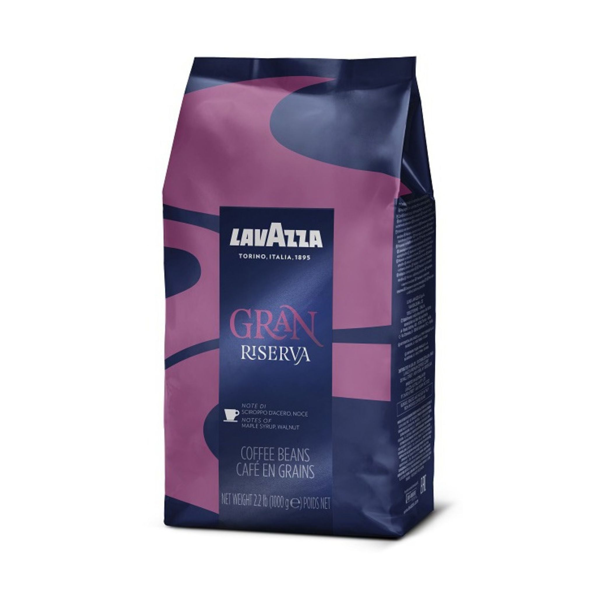 GardenState,Lavazza Gran Riserva (1KG) – Dark roast (6/10 intensity) with 80% Arabica & 20% Robusta. Notes of maple syrup & walnut. Ideal for espresso & professional use. Roasted in Italy, nut-free, perfect for cafés, offices & restaurants.