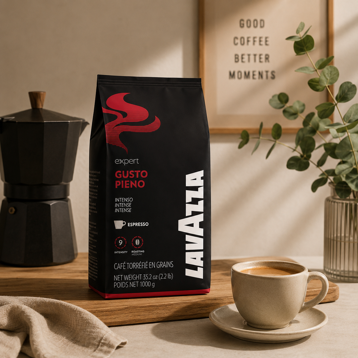 Lavazza Expert Gusto Pieno Whole Coffee Beans (1kg)