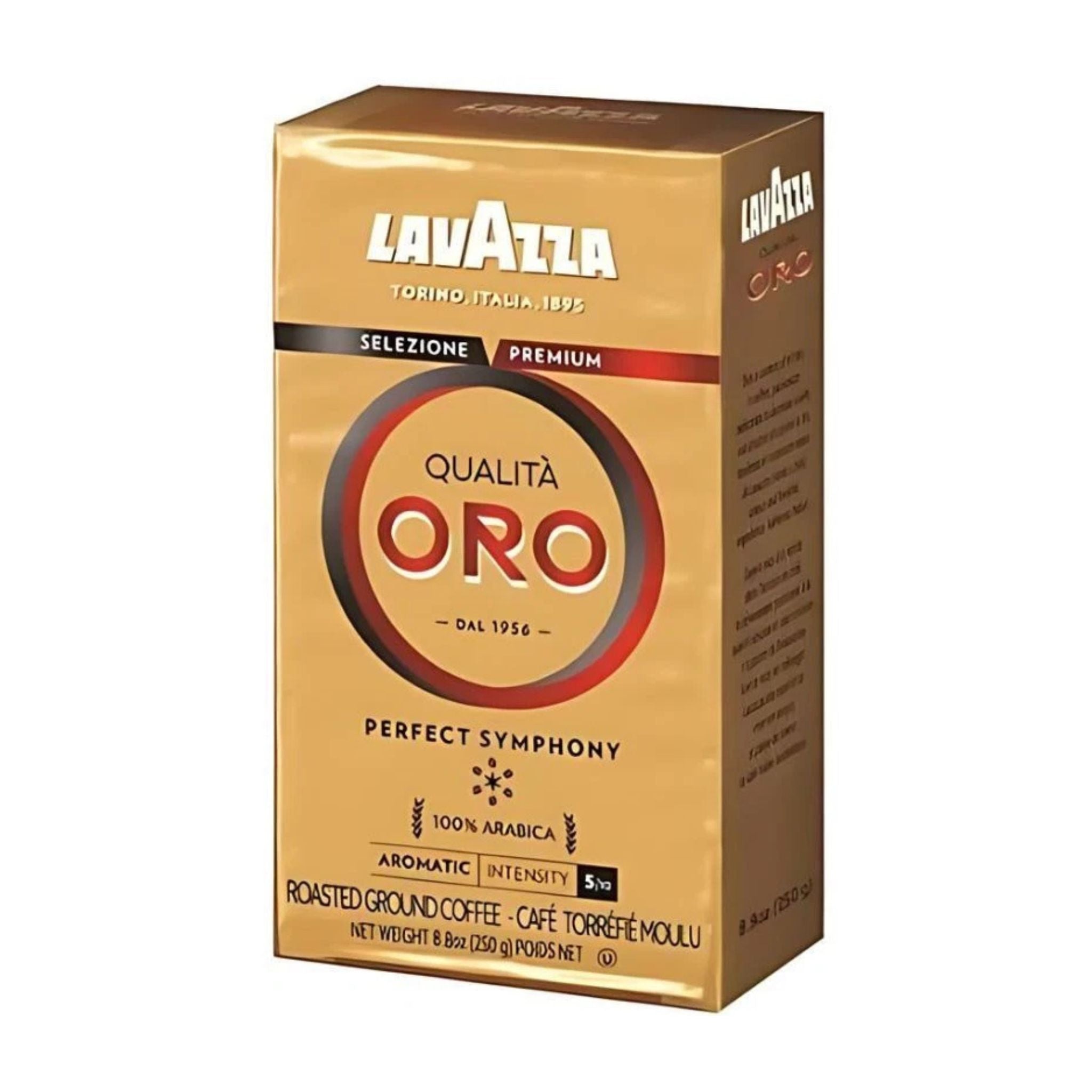 GardenState, Lavazza Qualità Oro 100% Arabica Ground Coffee (250g, Medium Roast, 5/10 Intensity) – Premium Italian coffee blend with smooth, aromatic floral, fruity, and honey notes. Ideal for Moka pots, filter coffee, and French press. 