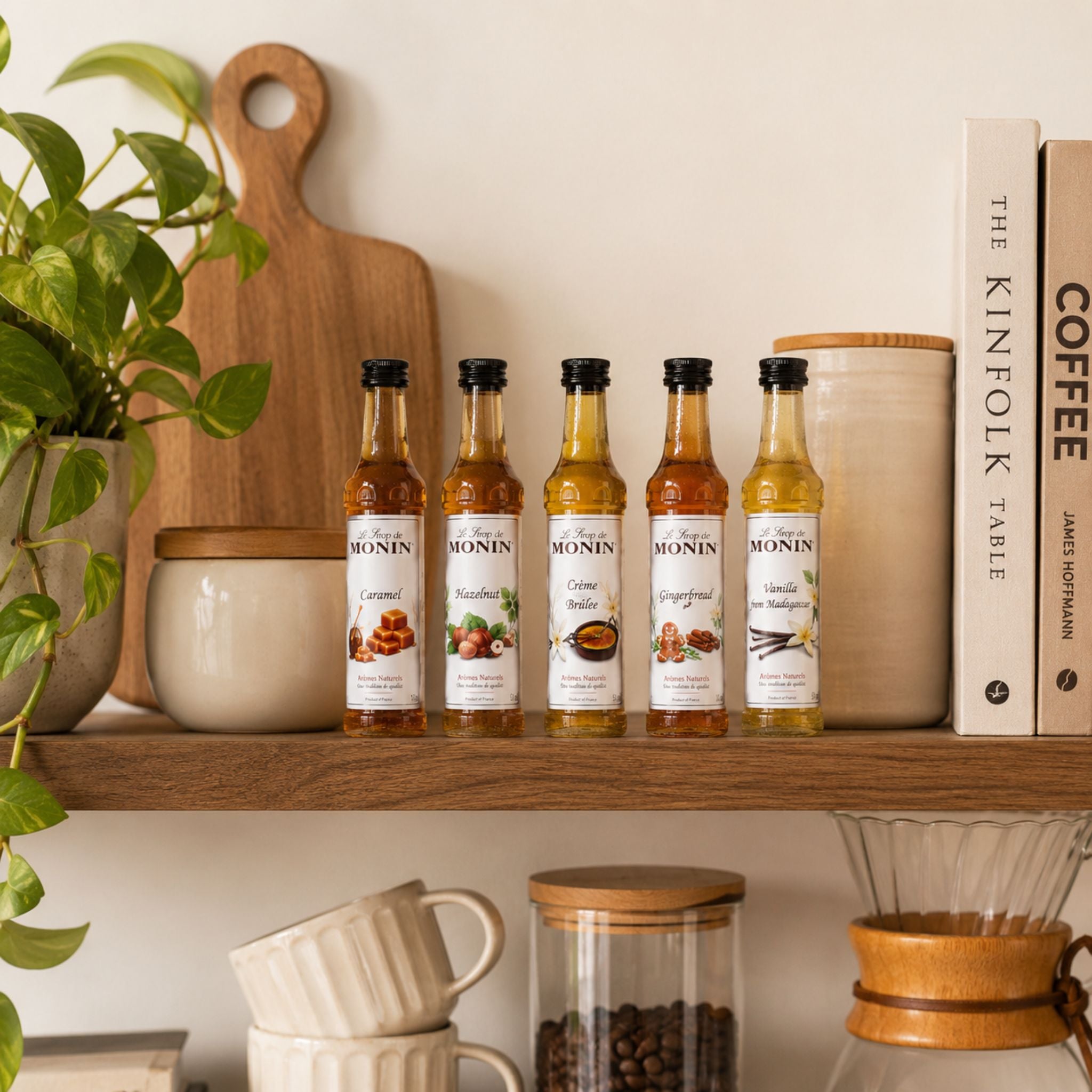 Monin Coffee Syrups Gift Set featuring assorted flavoured syrups. Premium beverage ingredient for coffee shops, hospitality venues, foodservice operators and workplace coffee stations.