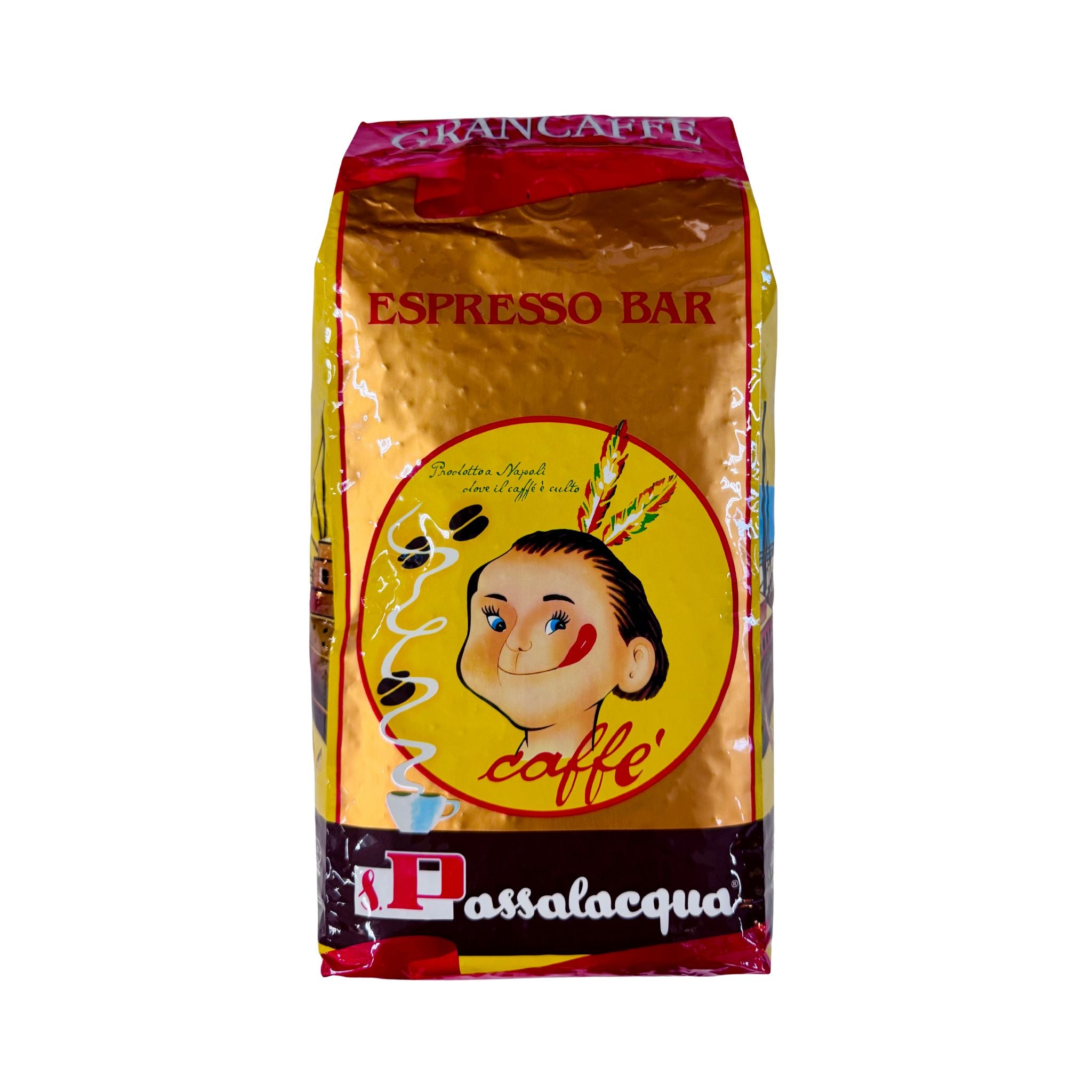 Passalacqua Gran Caffè Whole Coffee Beans 1kg – premium Italian espresso blend of Arabica and Robusta with rich crema, chocolate and spicy notes. Perfect for cafés, restaurants, and offices.