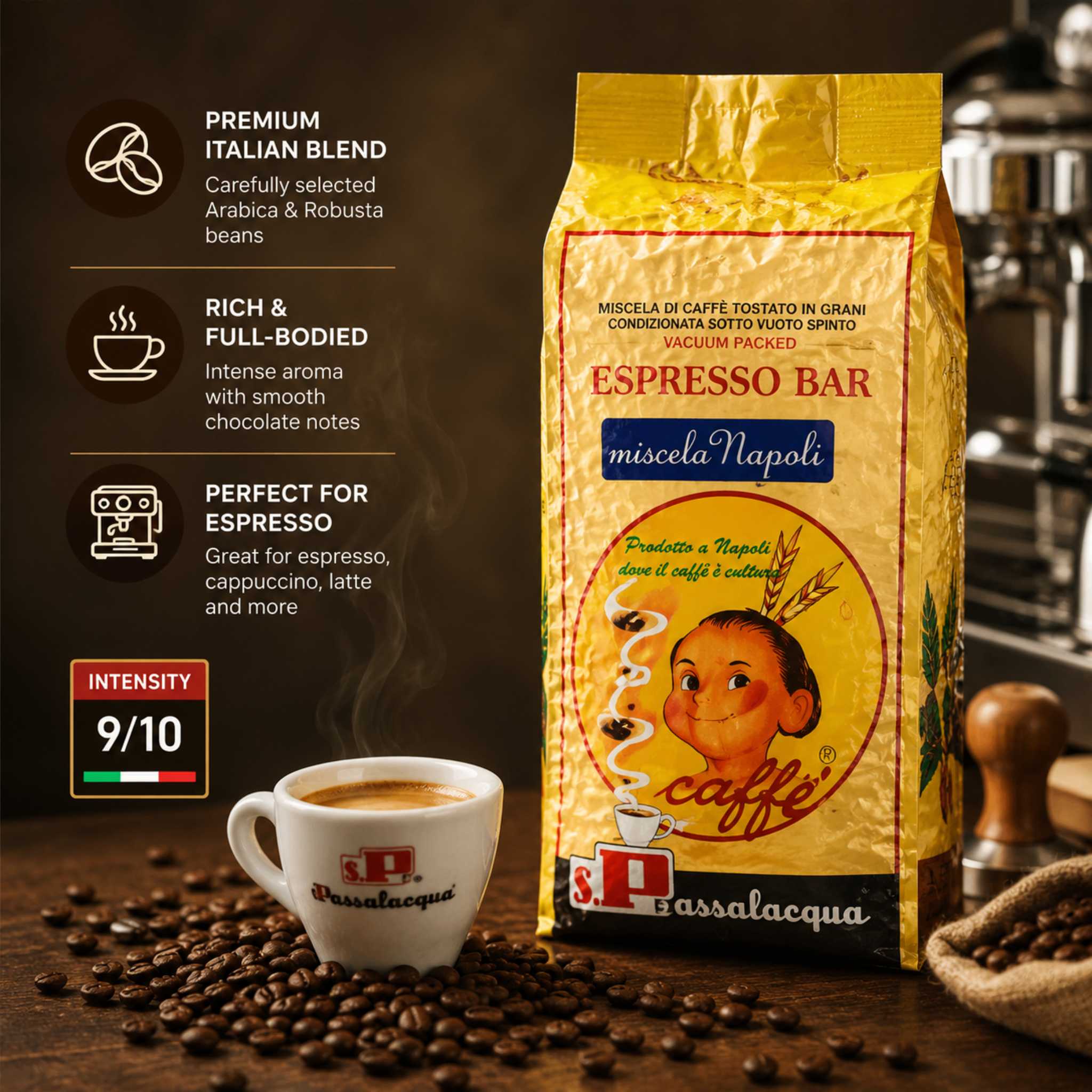 Passalacqua Miscela Napoli Whole Coffee Beans (1 kg)