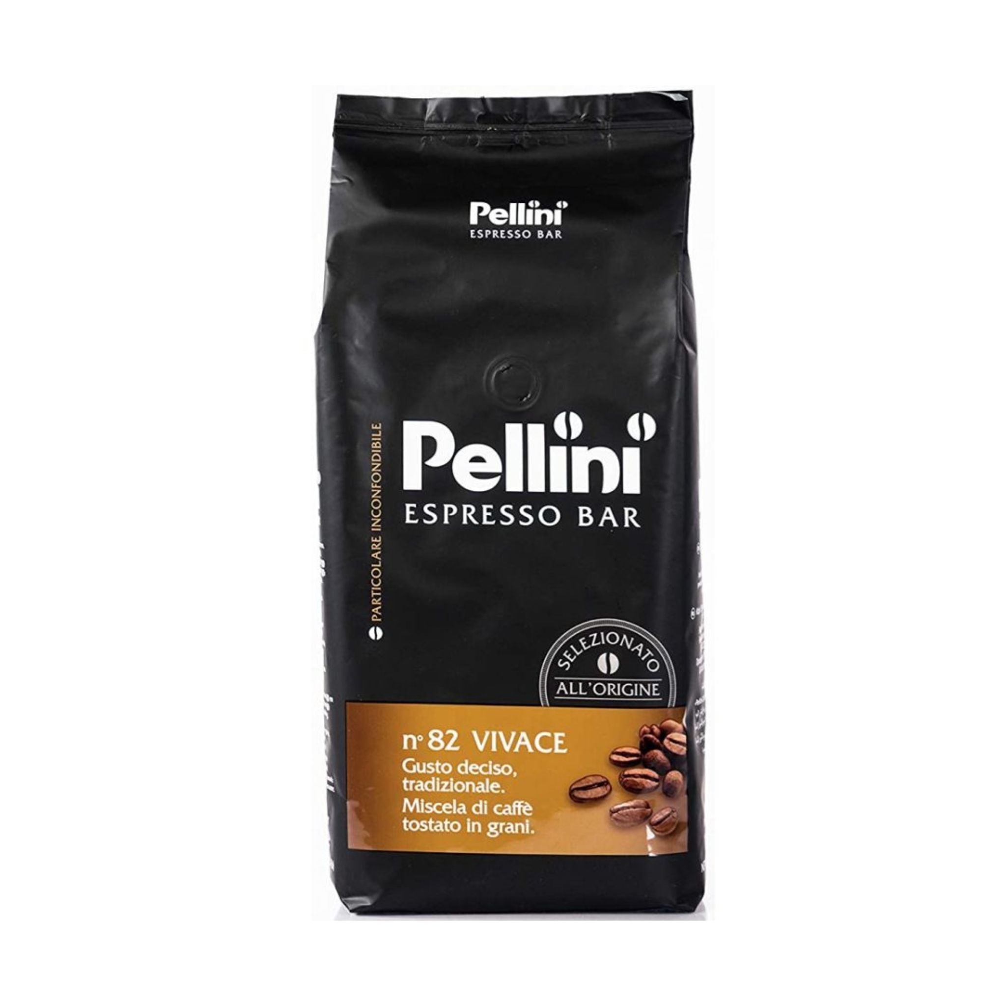 GardenState, Pellini Espresso Bar No. 82 Vivace – 1kg whole coffee beans, dark roast blend of Arabica and Robusta. Full-bodied, well-balanced Italian espresso with rich aroma. Ideal for home or professional use.