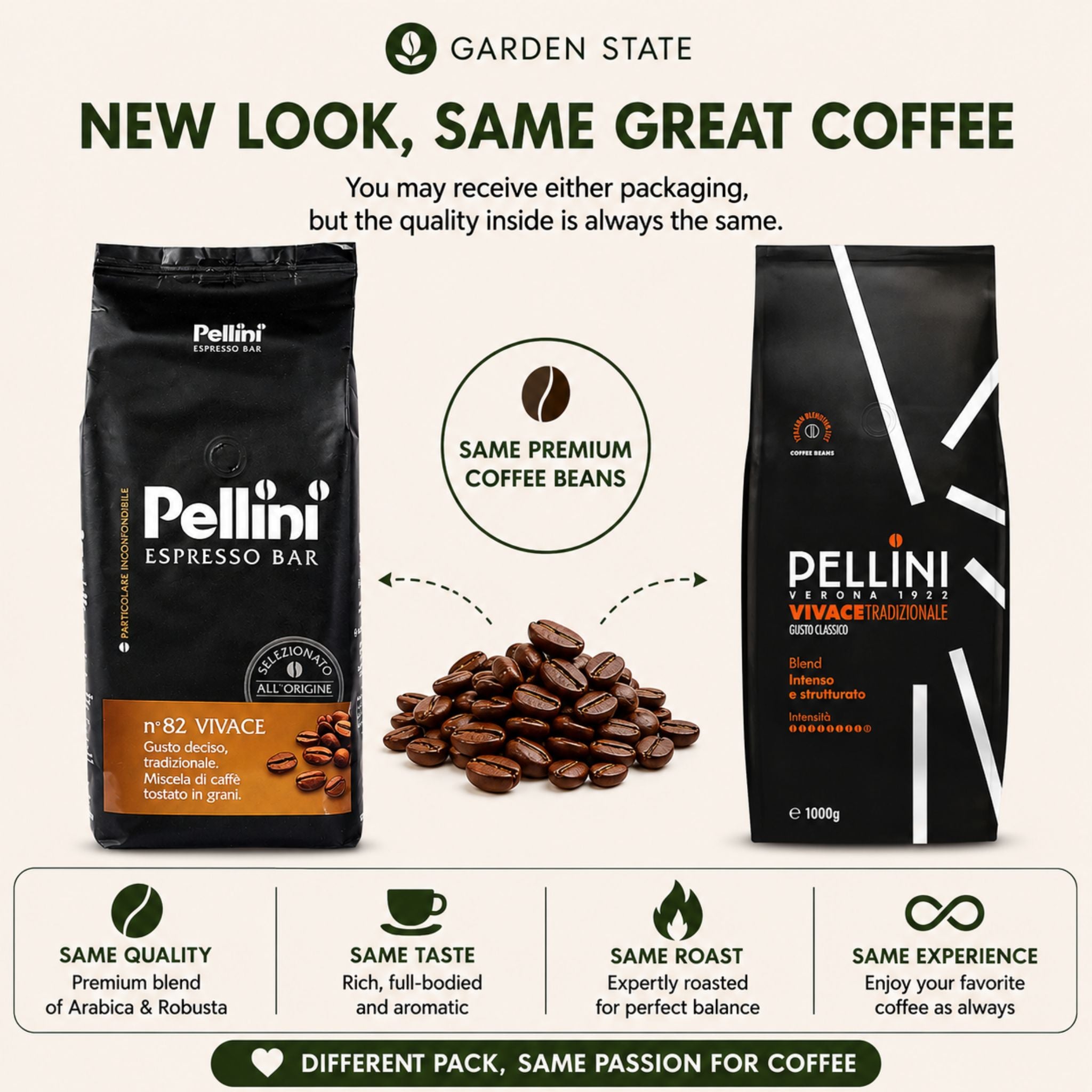 Pellini Vivace Tradizionale espresso coffee beans with balanced aroma and intense Italian roast profile. Wholesale prices for businesses in Singapore.
