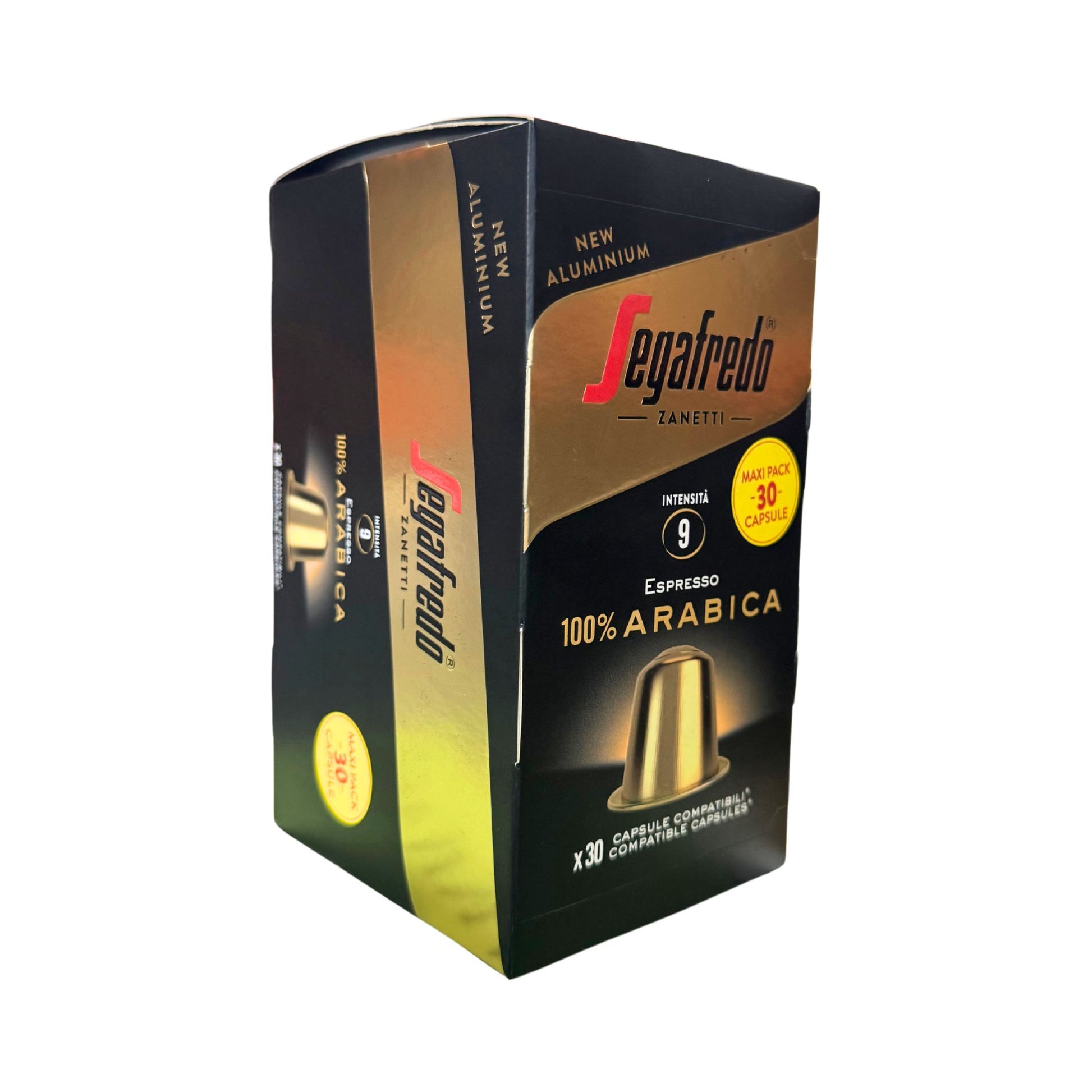 GardenState, Segafredo 100% Arabica espresso capsules, Nespresso compatible, 30-pack. Smooth, floral, and aromatic with intensity 9. Sealed in aluminum for freshness and rich crema.