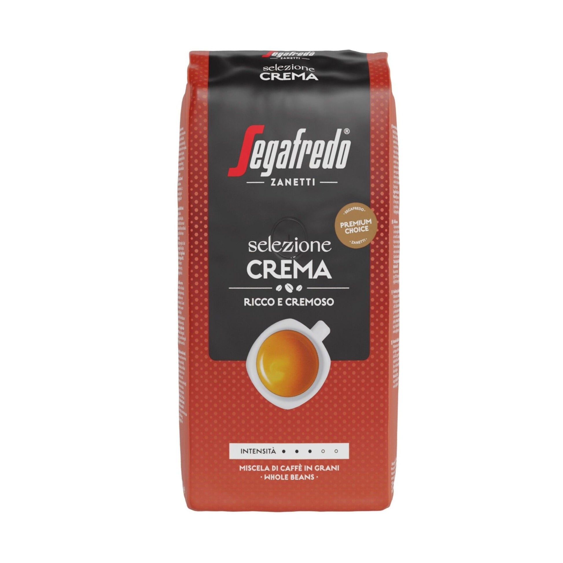 GardenState, Segafredo Selezione Crema Whole Coffee Beans (1kg) offer a premium medium roast blend with a smooth, velvety crema. Ideal for Caffè Crème, espresso, cappuccino, and latte macchiato. Perfect for high-quality coffee businesses.