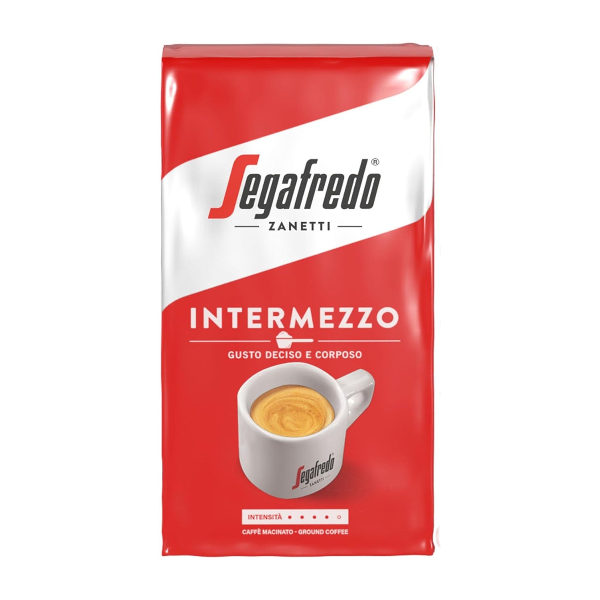 GardenState, Segafredo Zanetti Intermezzo Gusto Deciso E Corposo Ground Coffee. Full bodied premium Italian Espresso blend.