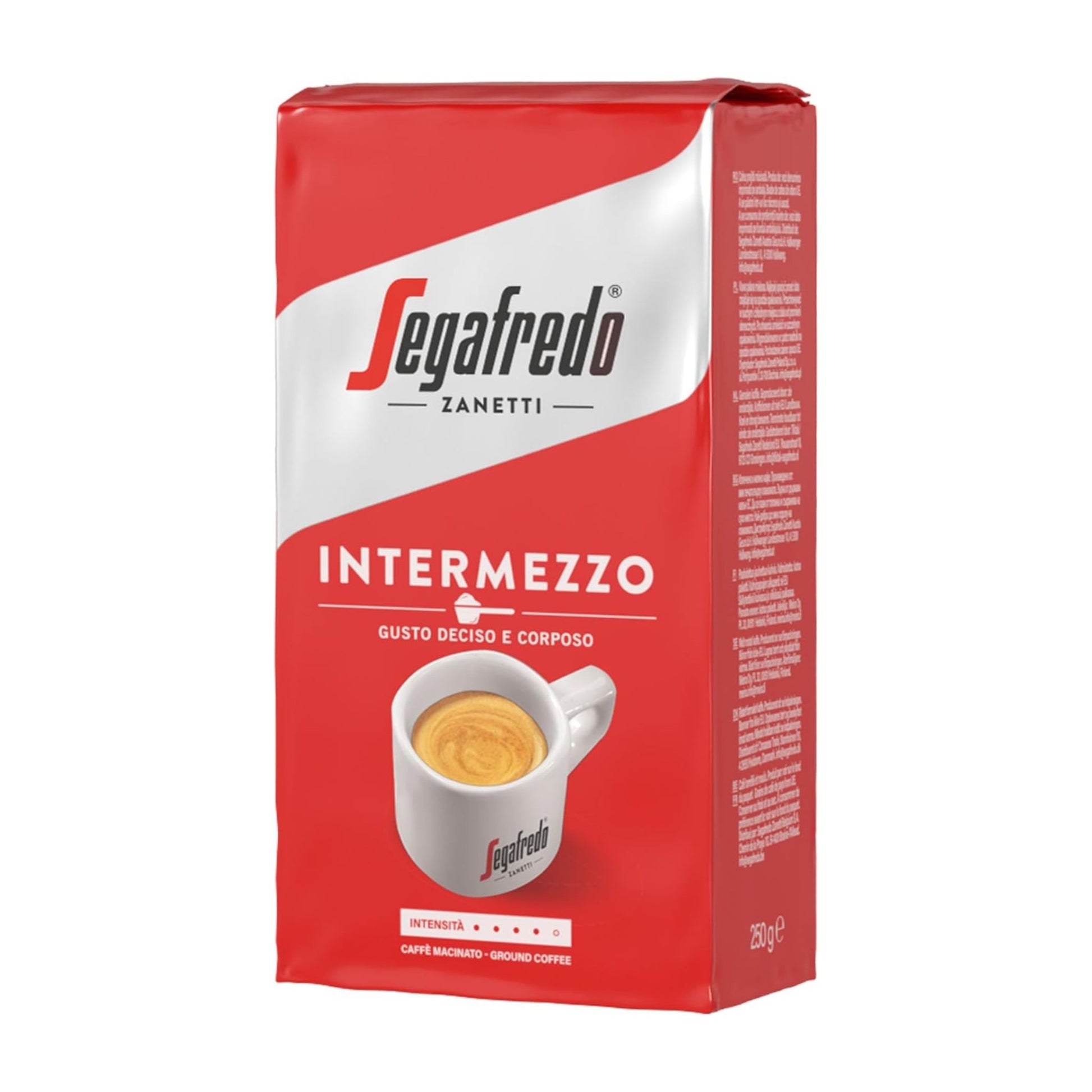 GardenState, Segafredo Zanetti Intermezzo Gusto Deciso E Corposo Ground Coffee. Full bodied premium Italian Espresso blend.