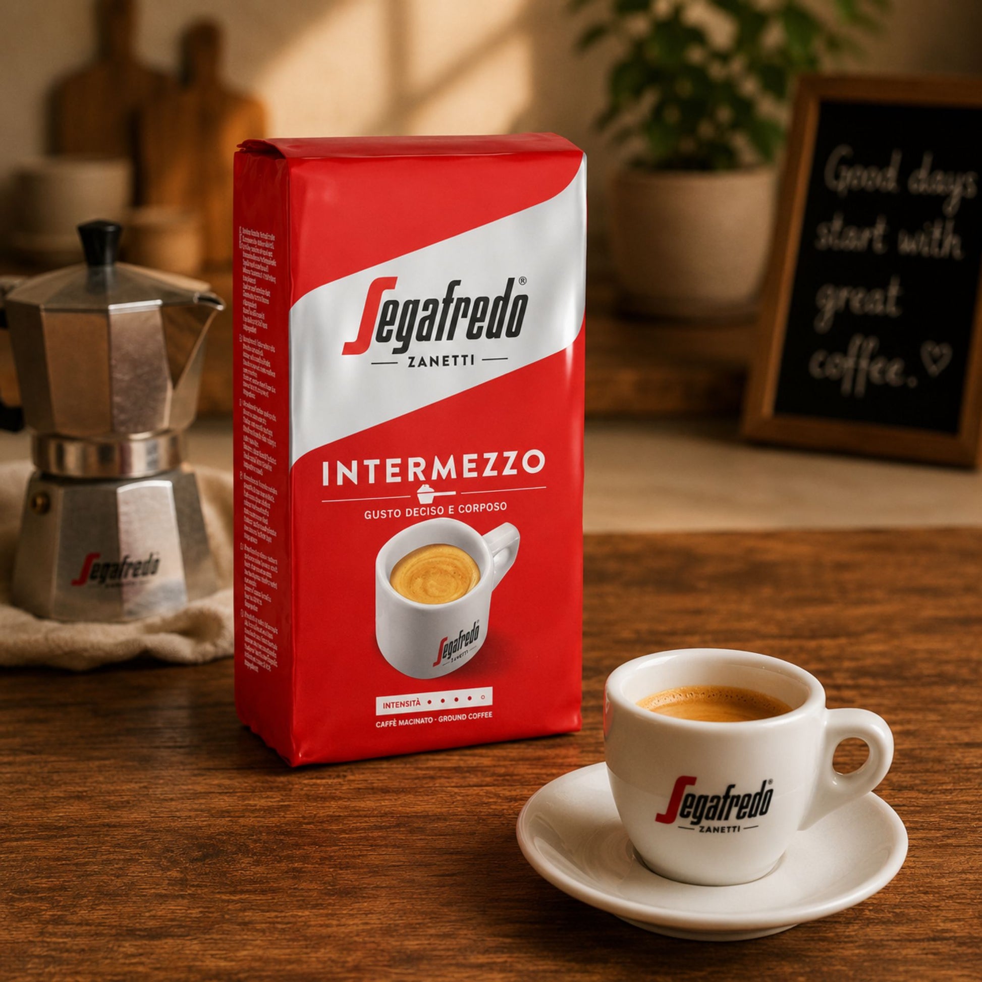 GardenState, Segafredo Zanetti Intermezzo Ground Coffee. Full bodied premium Italian Espresso blend, perfect for maritime supply. 