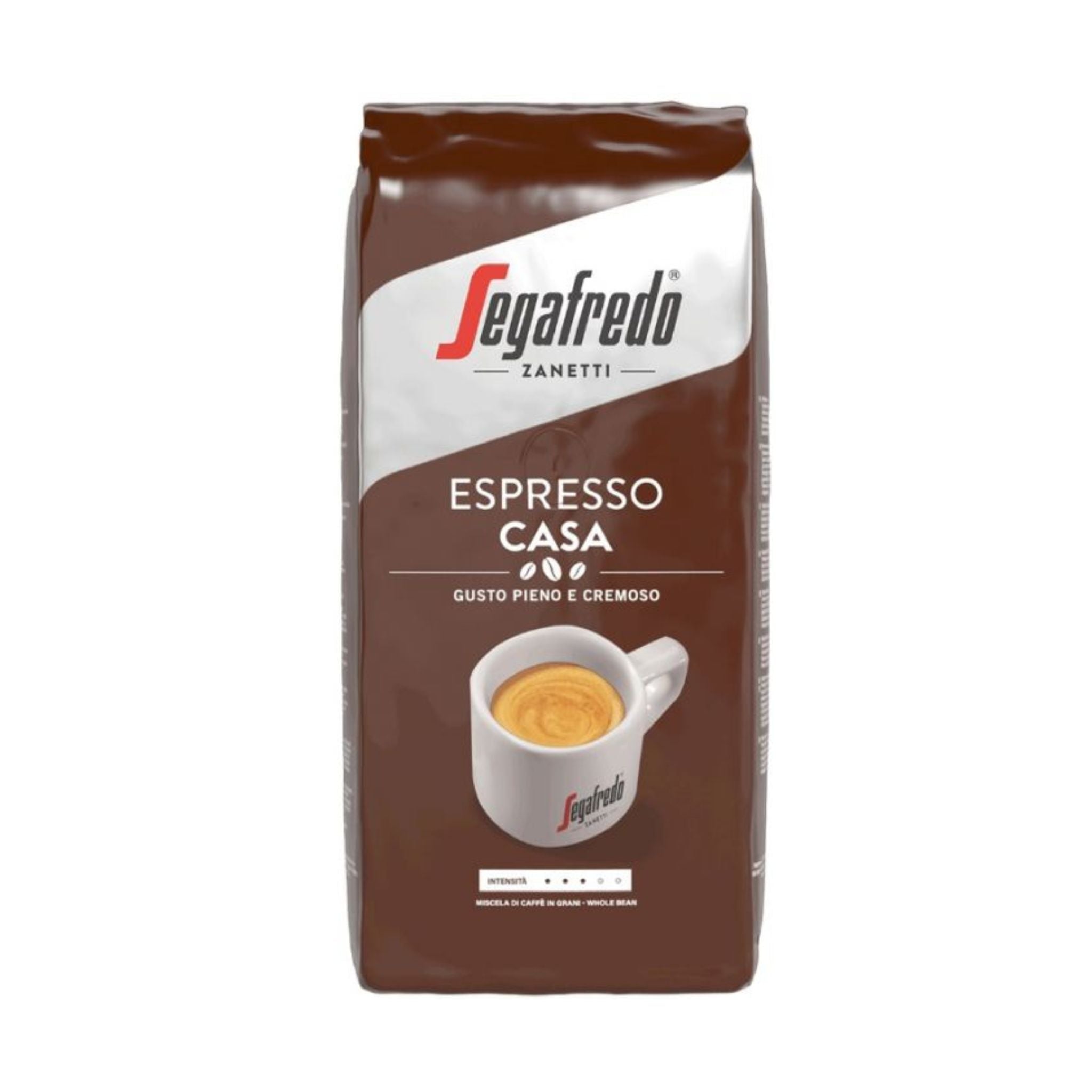 GardenState, Segafredo Espresso Casa Whole Beans (1kg) – A premium 80% Arabica, 20% Robusta blend. Medium roast with rich aroma, chocolate notes, and velvety crema. Ideal for espresso lovers at home or in professional settings. Roasted in Italy.