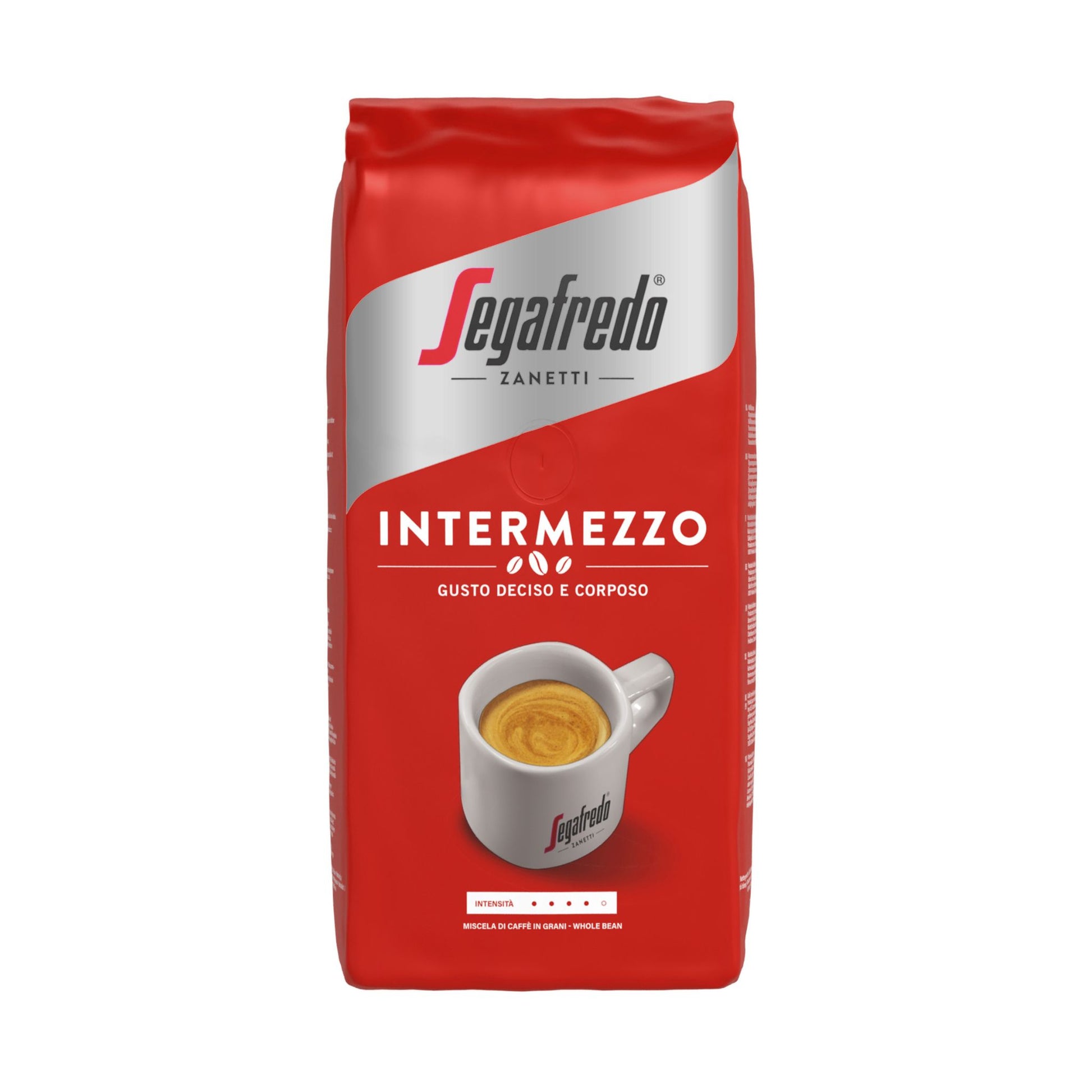 GardenState,Segafredo Intermezzo Whole Coffee Beans (1kg) – A bold Italian blend of 60% Arabica and 40% Robusta. Medium roast with strong, spicy notes and full-bodied flavor. Perfect for espresso and Moka pot. Roasted in Italy, ready stock in Singapore.